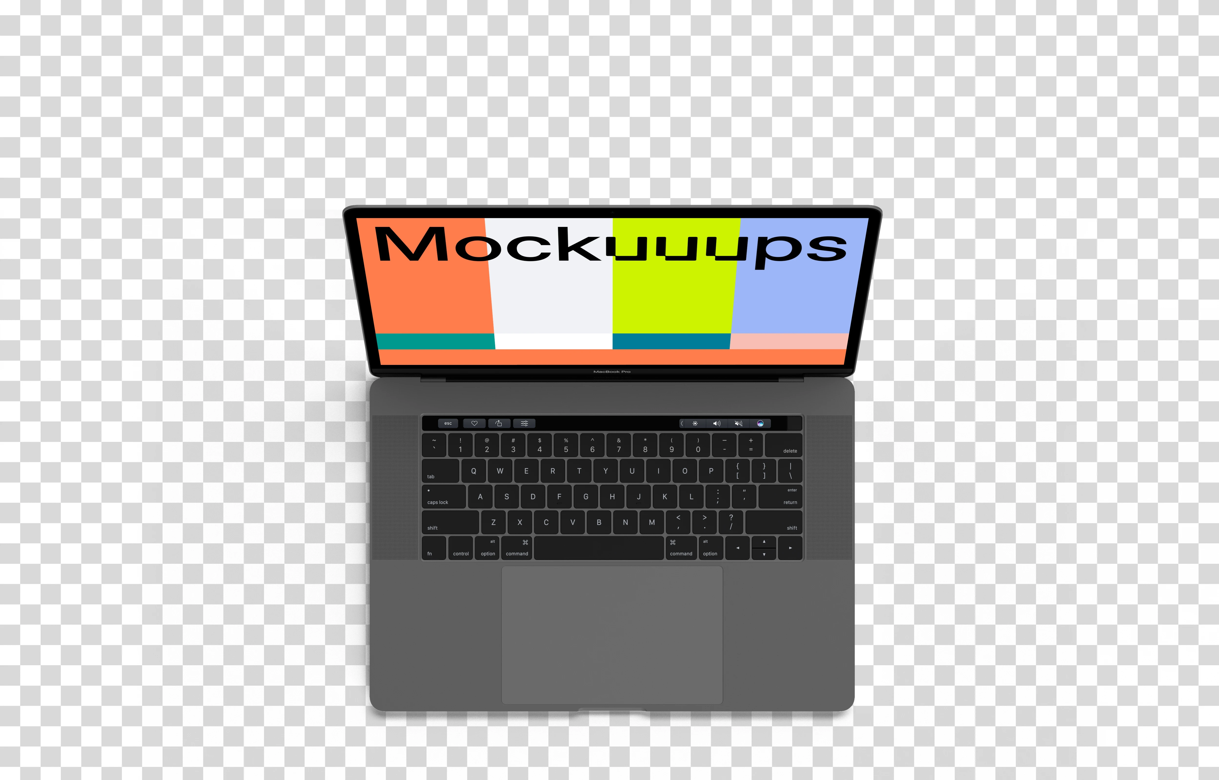 Top view mockup of Macbook Pro