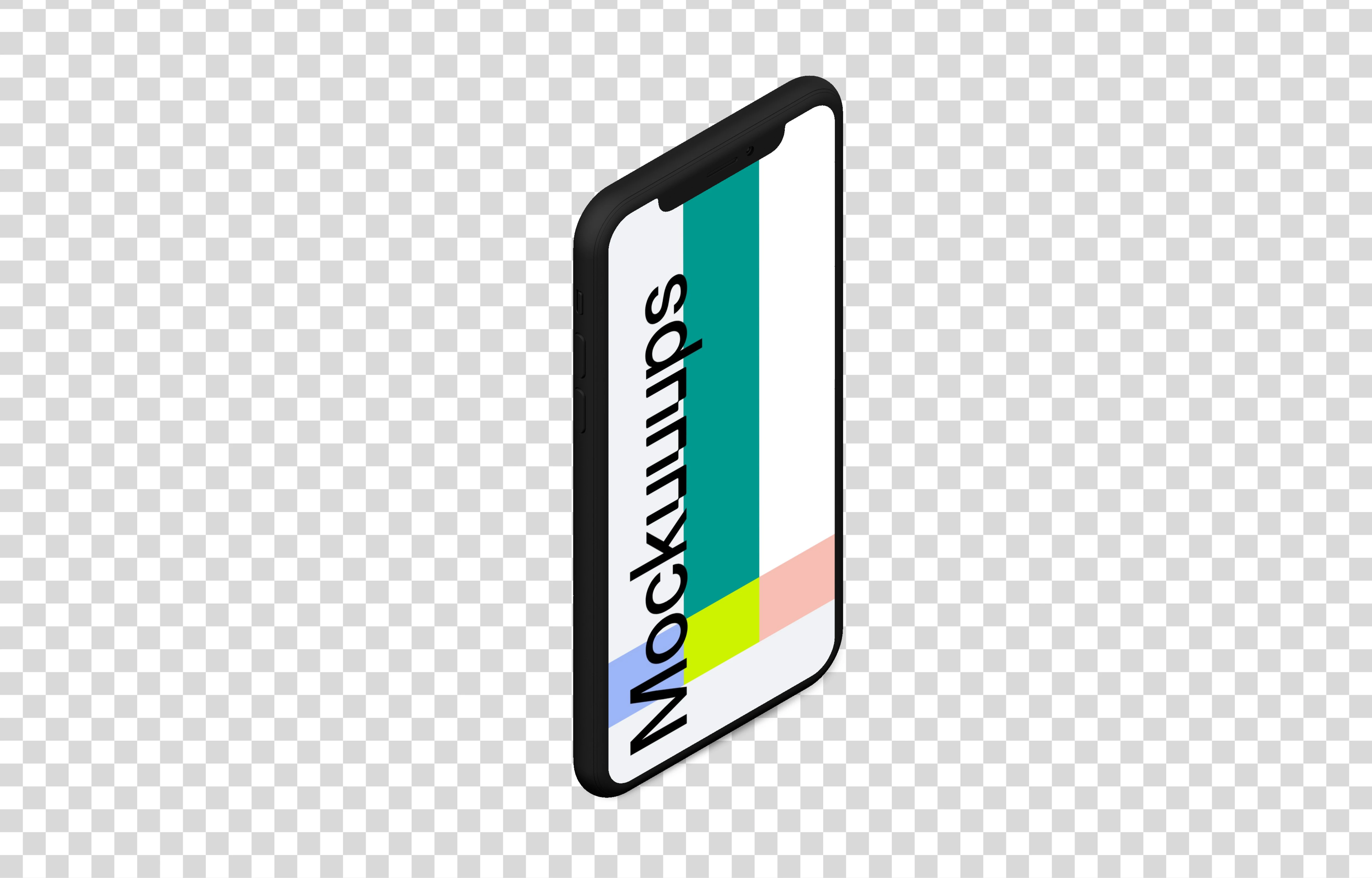 Dark Clay iPhone X mockup (Perspective)