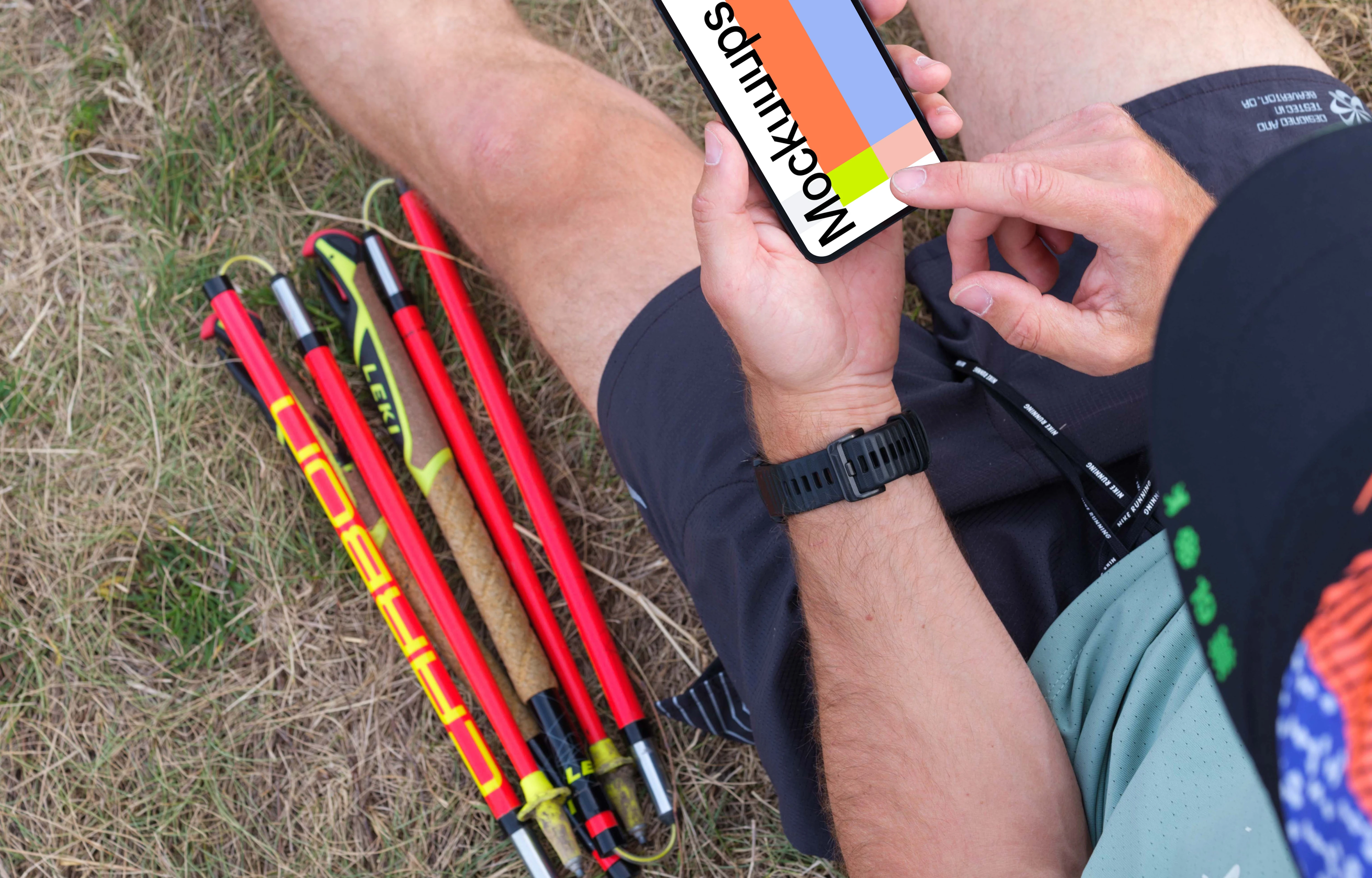 Trail runner and smartphone mockup