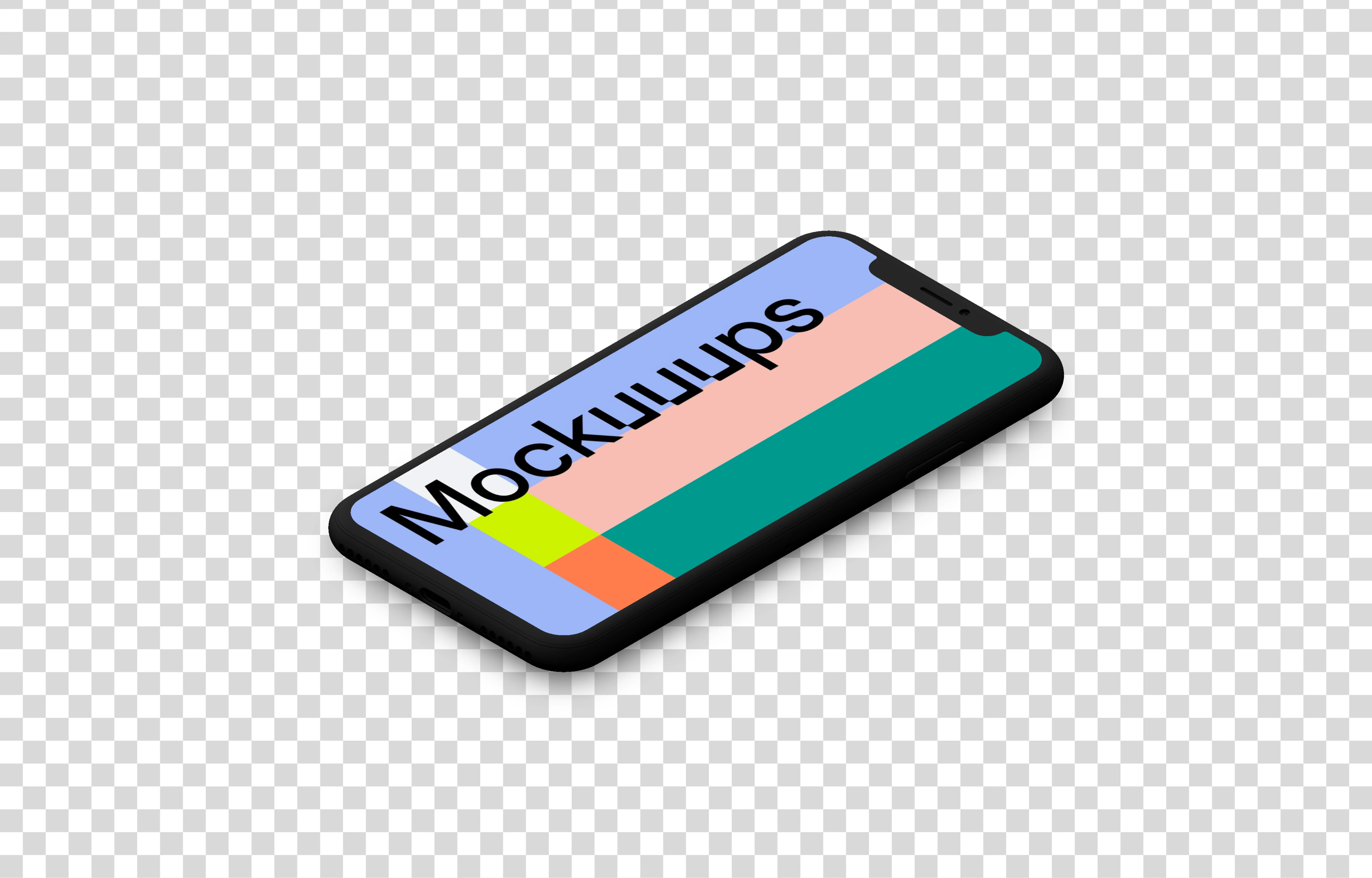 Dark Clay iPhone X mockup (Right Angle)