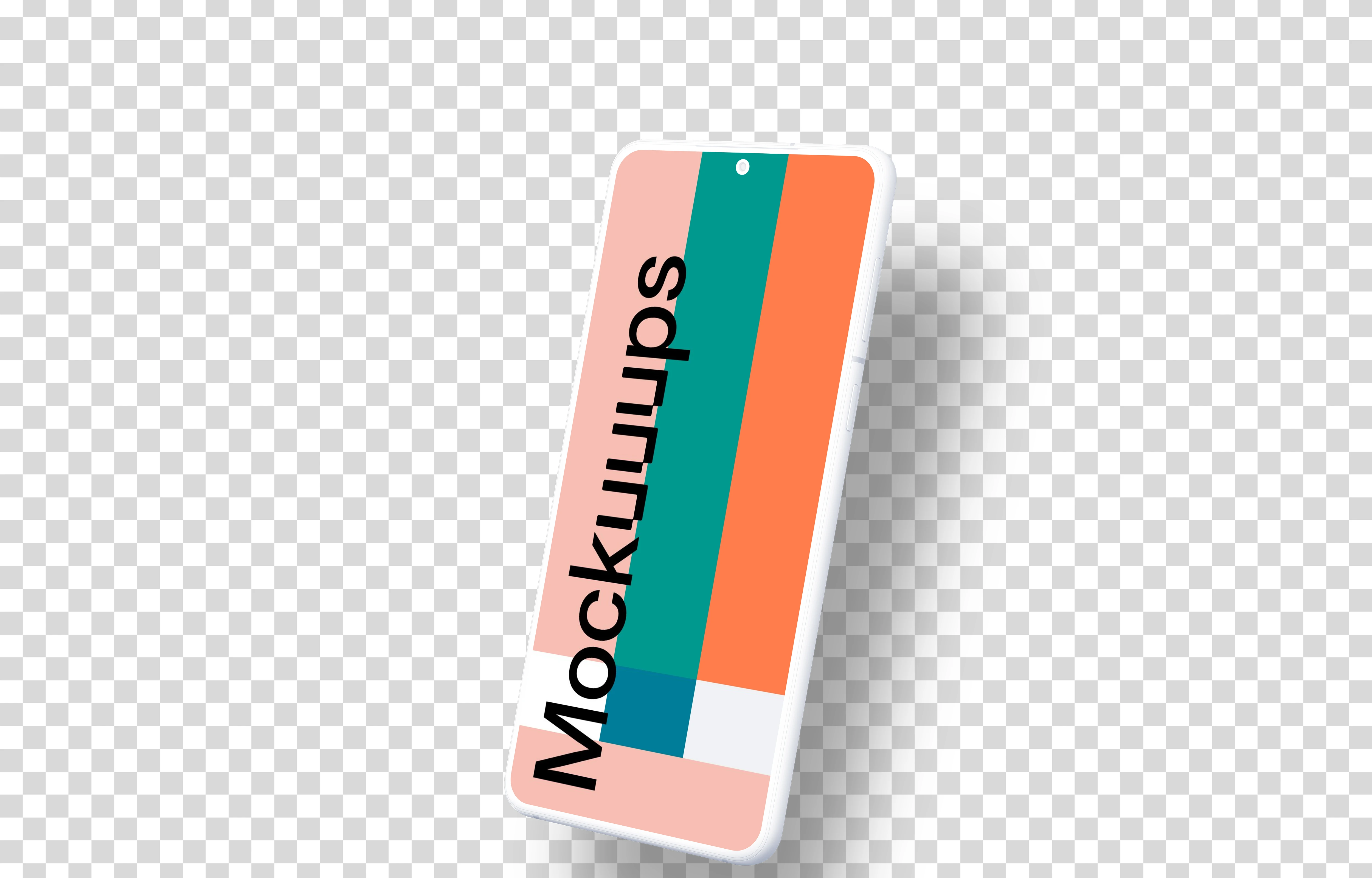 Samsung Galaxy S21 Clay Mockup (Perspective Right - Floating Shadow)