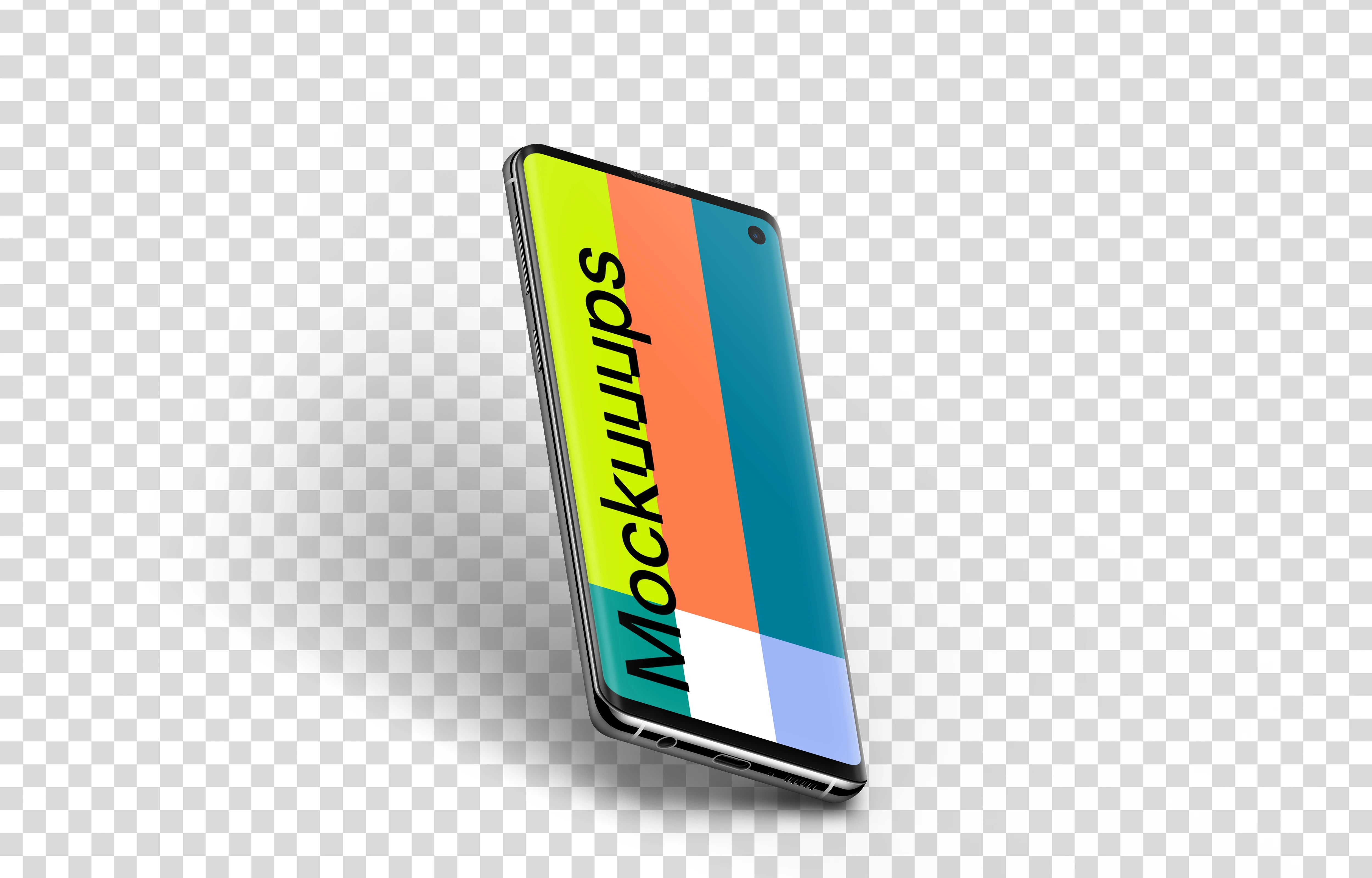 Samsung Galaxy S10 Mockup Semi Perspective Stand (Left)