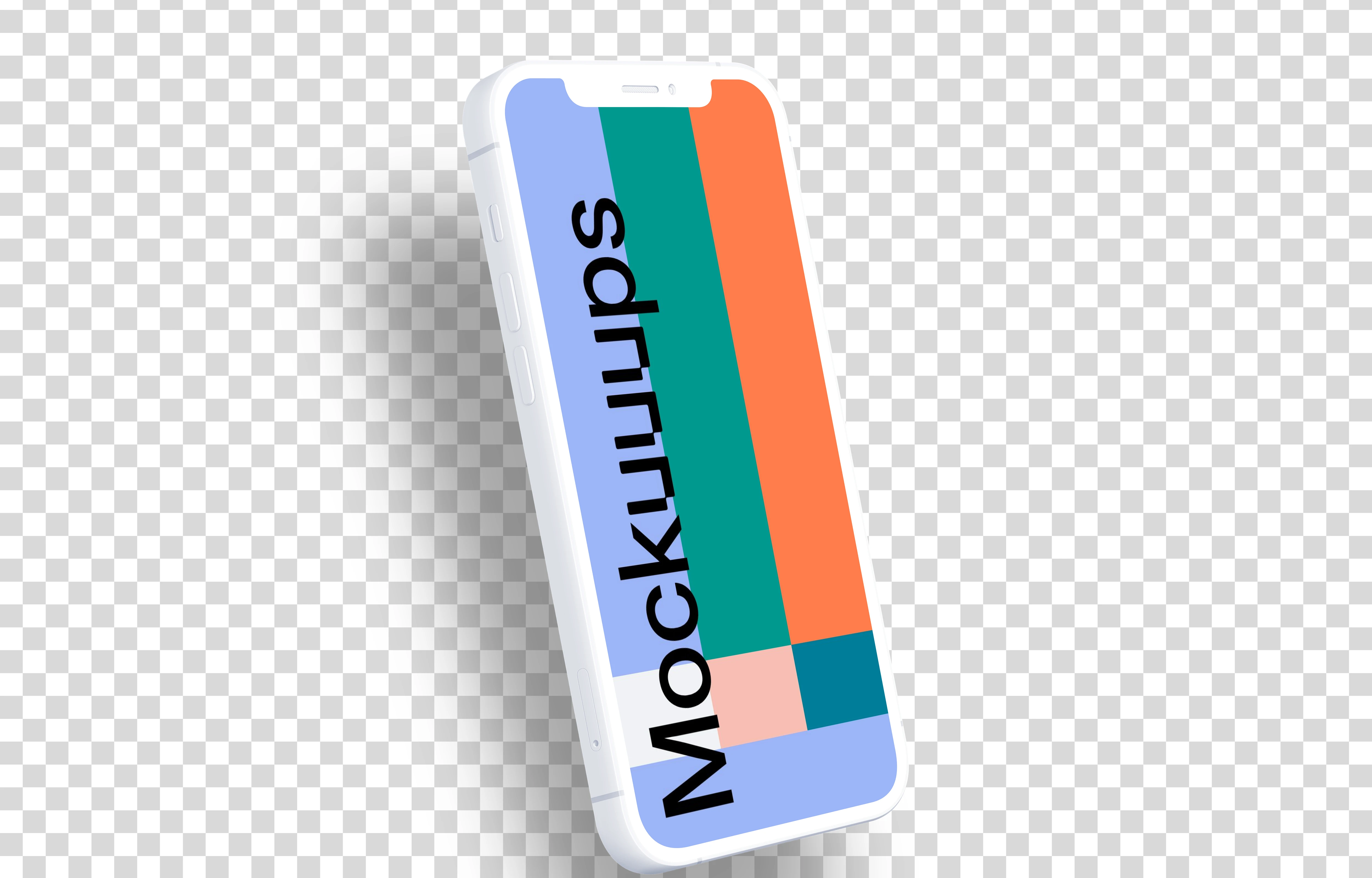 iPhone 12 Clay Mockup (Perspective Left - Floating Shadow)