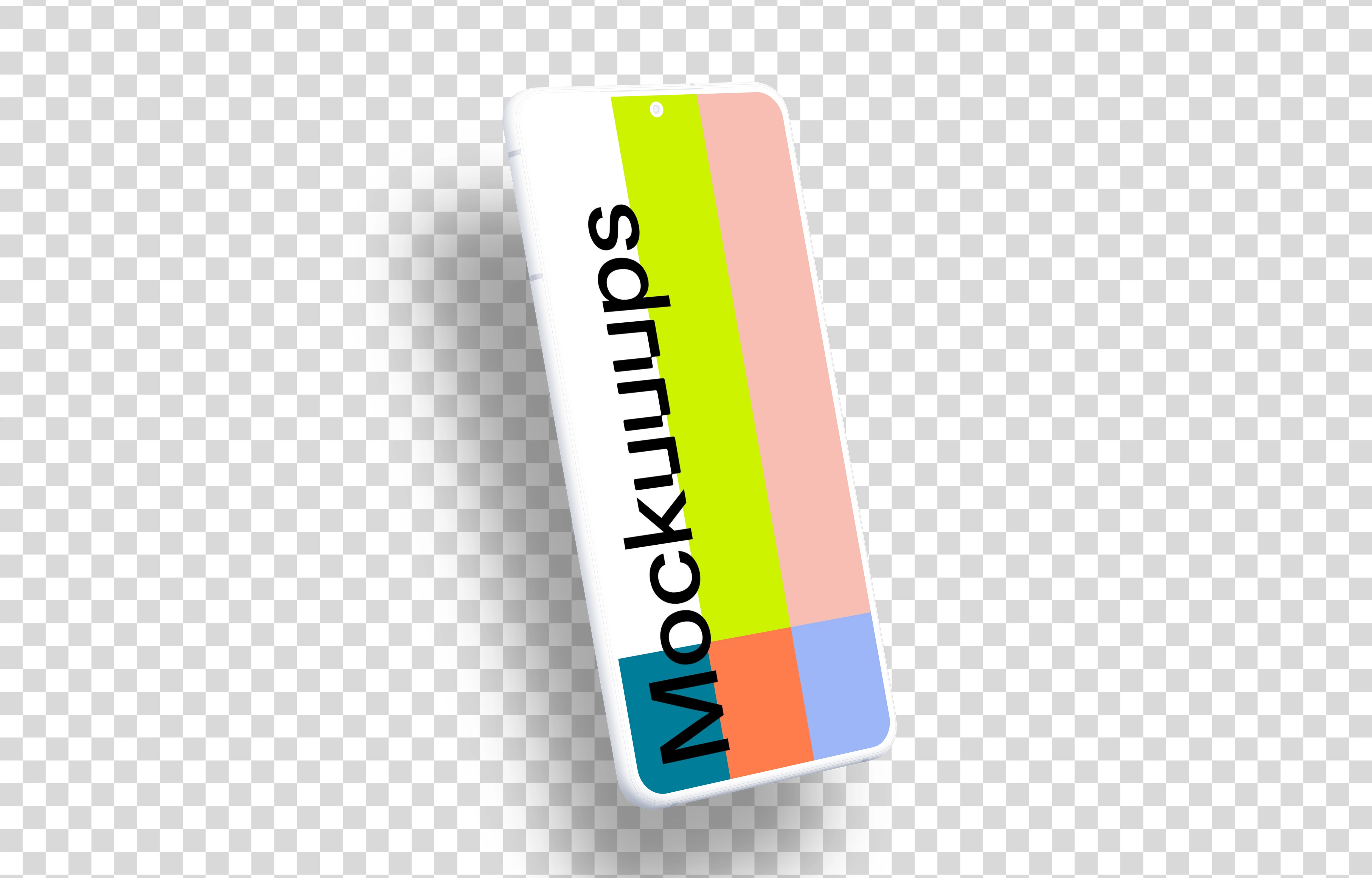 Samsung Galaxy S21 Clay Mockup (Perspective Left - Floating Shadow)