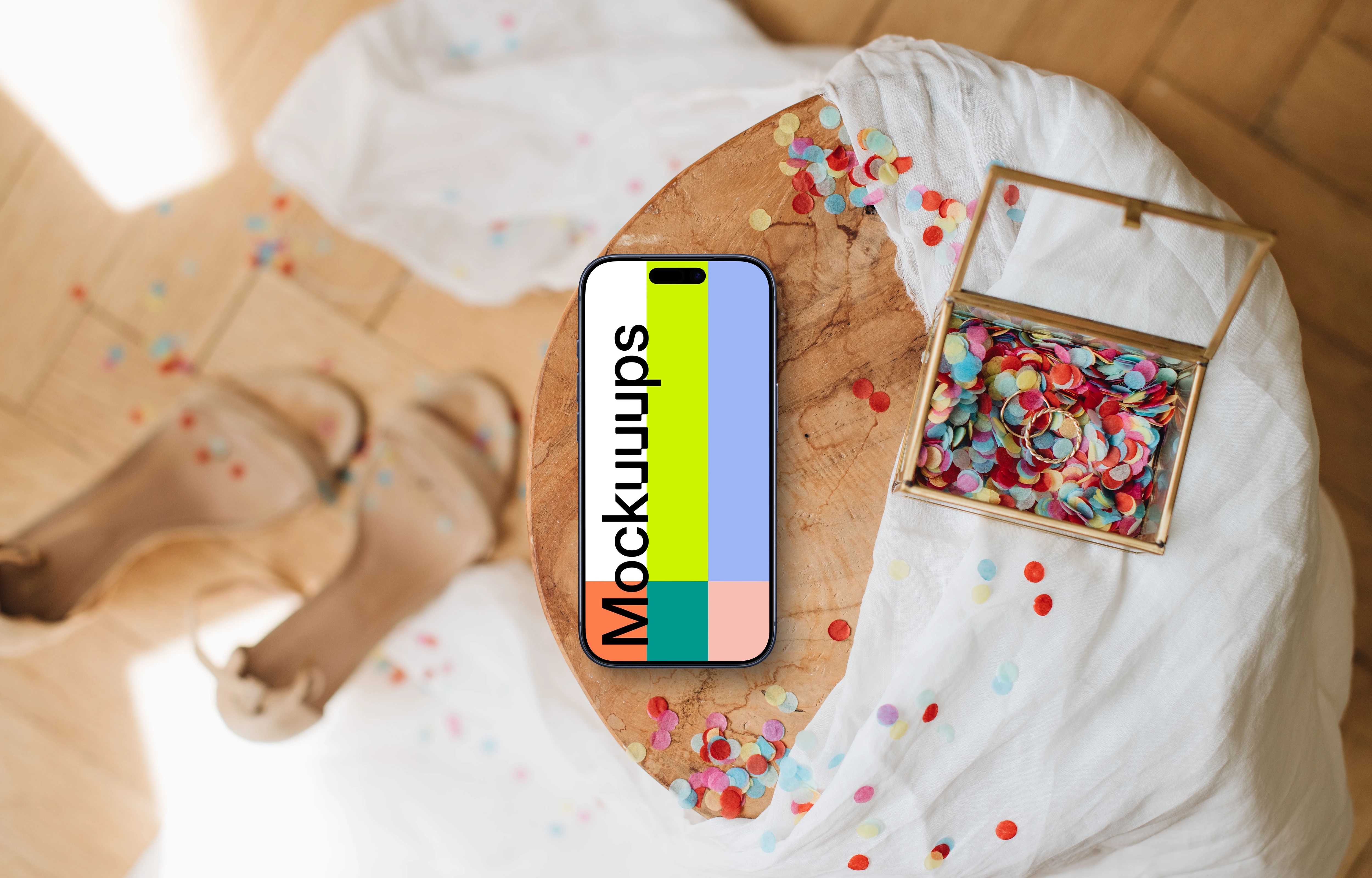 Wedding festive atmosphere iPhone mockup