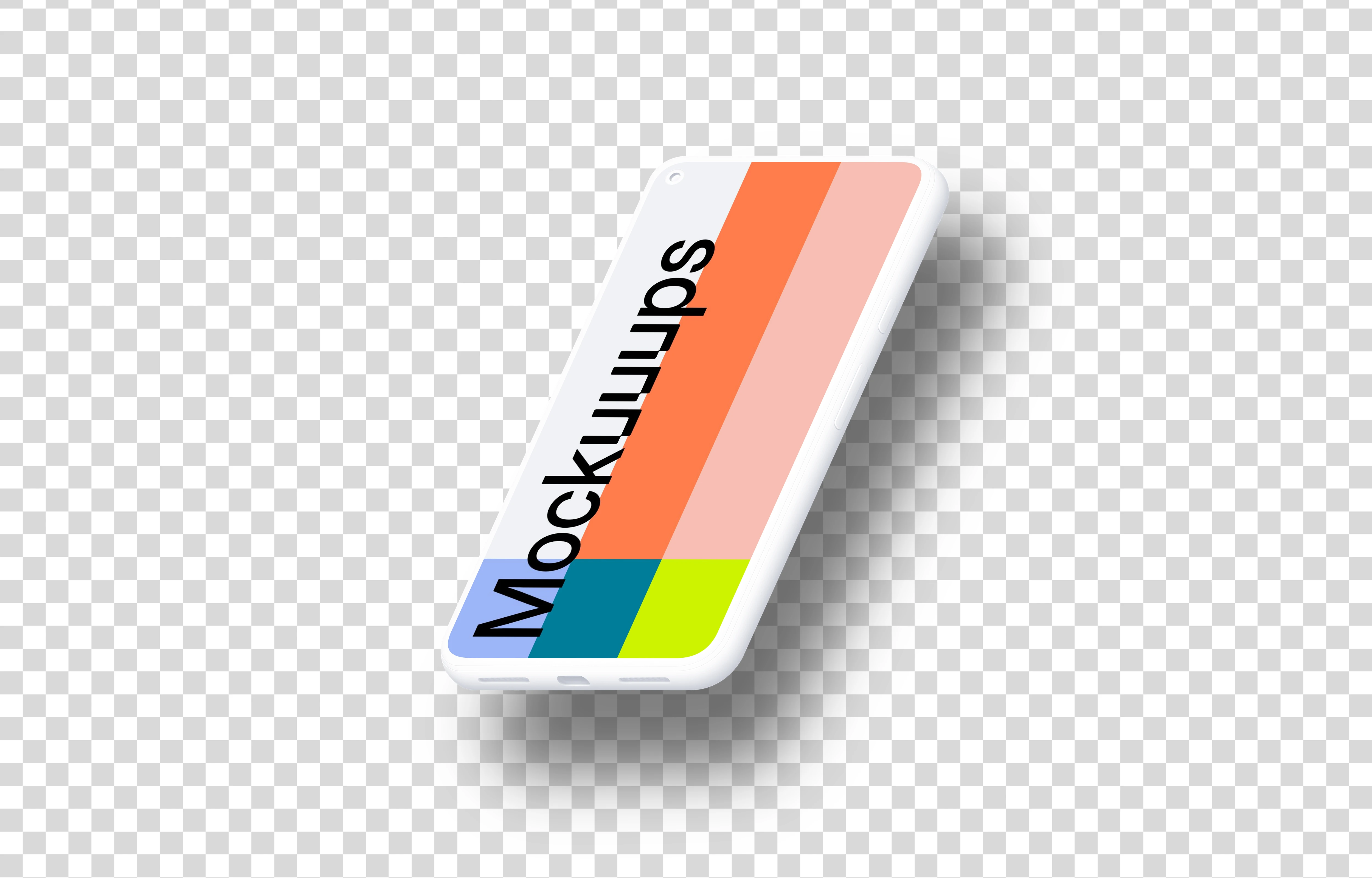 Google Pixel 5 Clay Mockup (Isometric Right - Floating Shadow)
