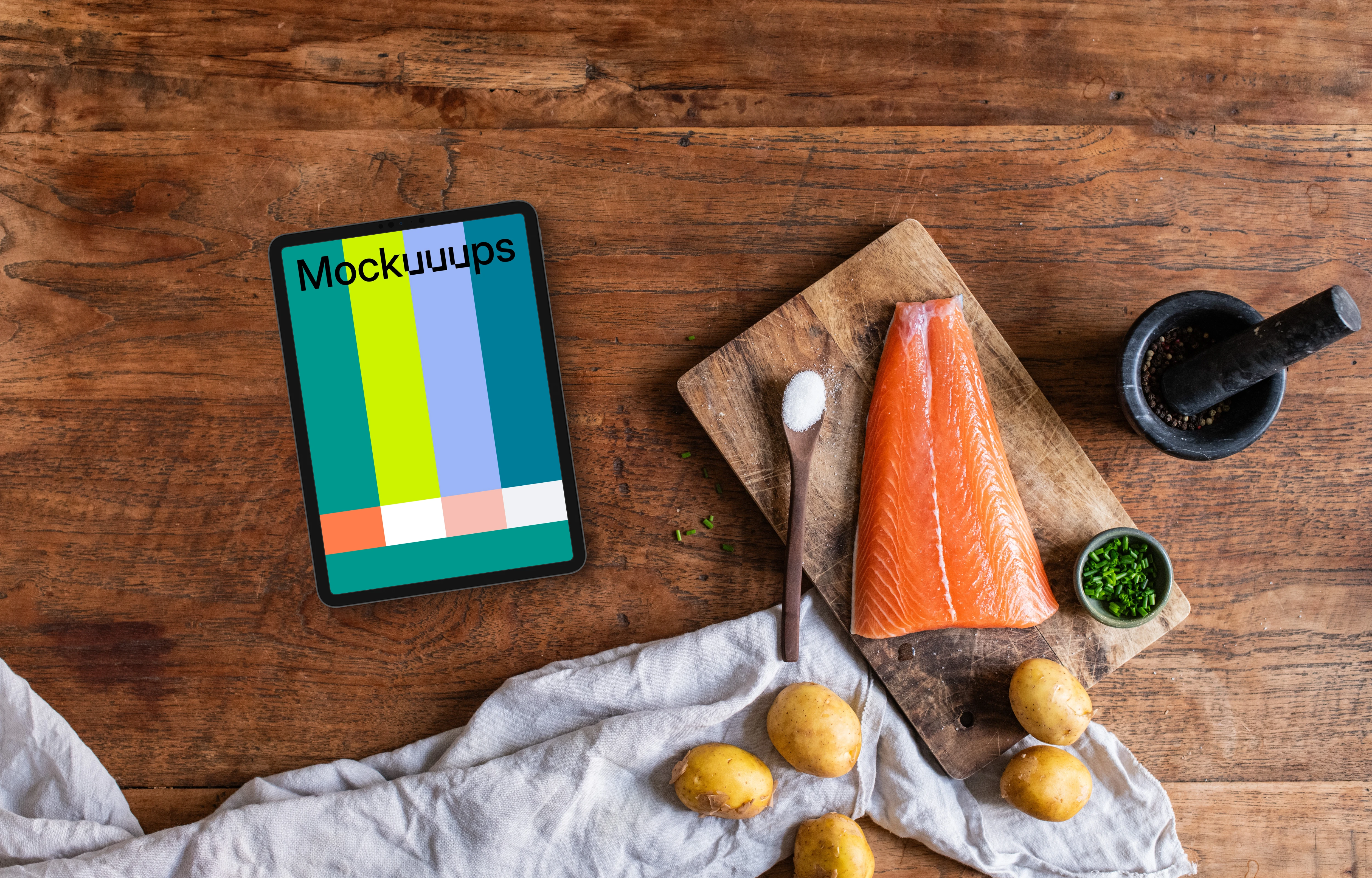 Dinner styled iPad mockup