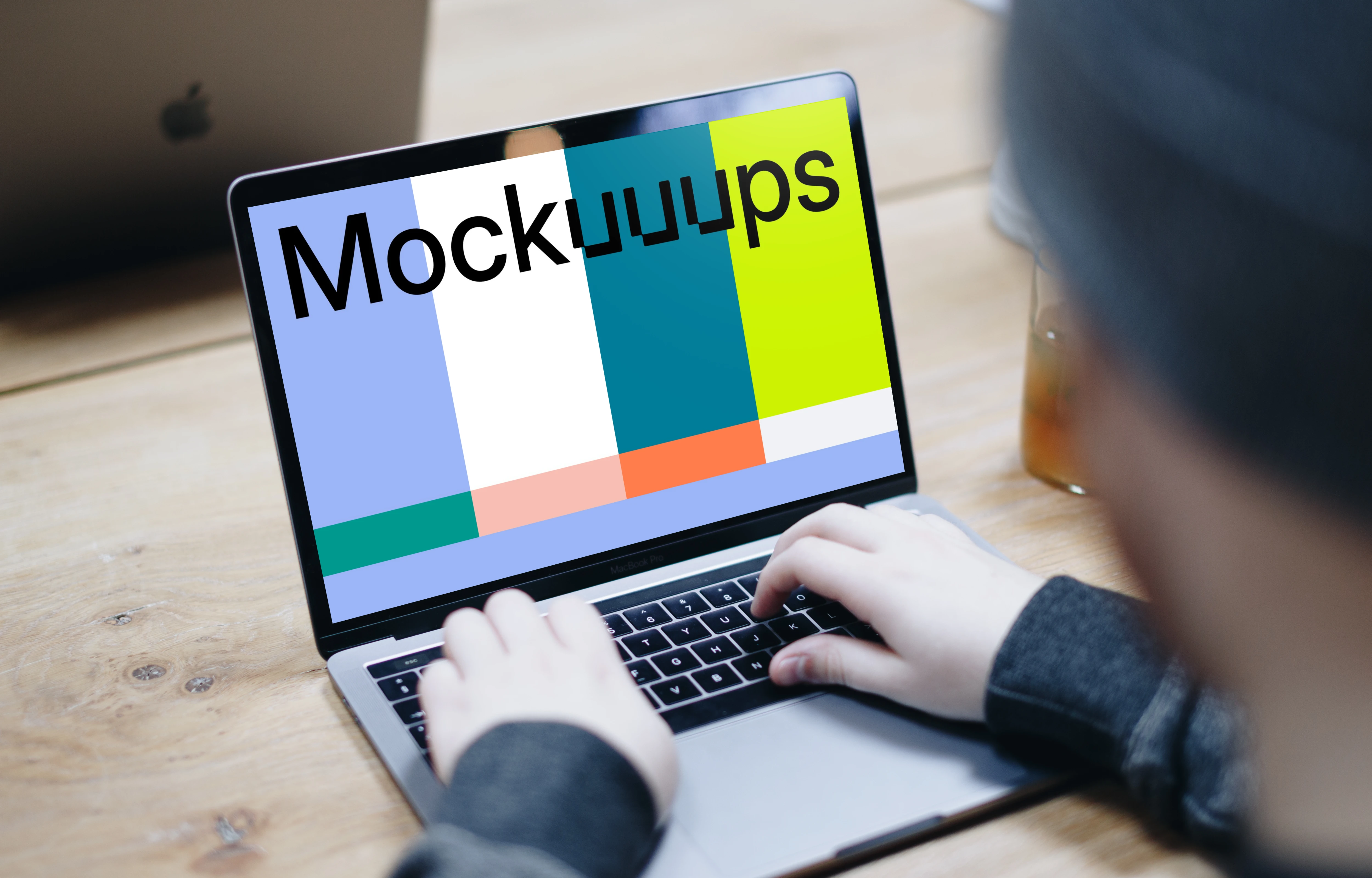 Working on Macbook Pro Space Gray mockup