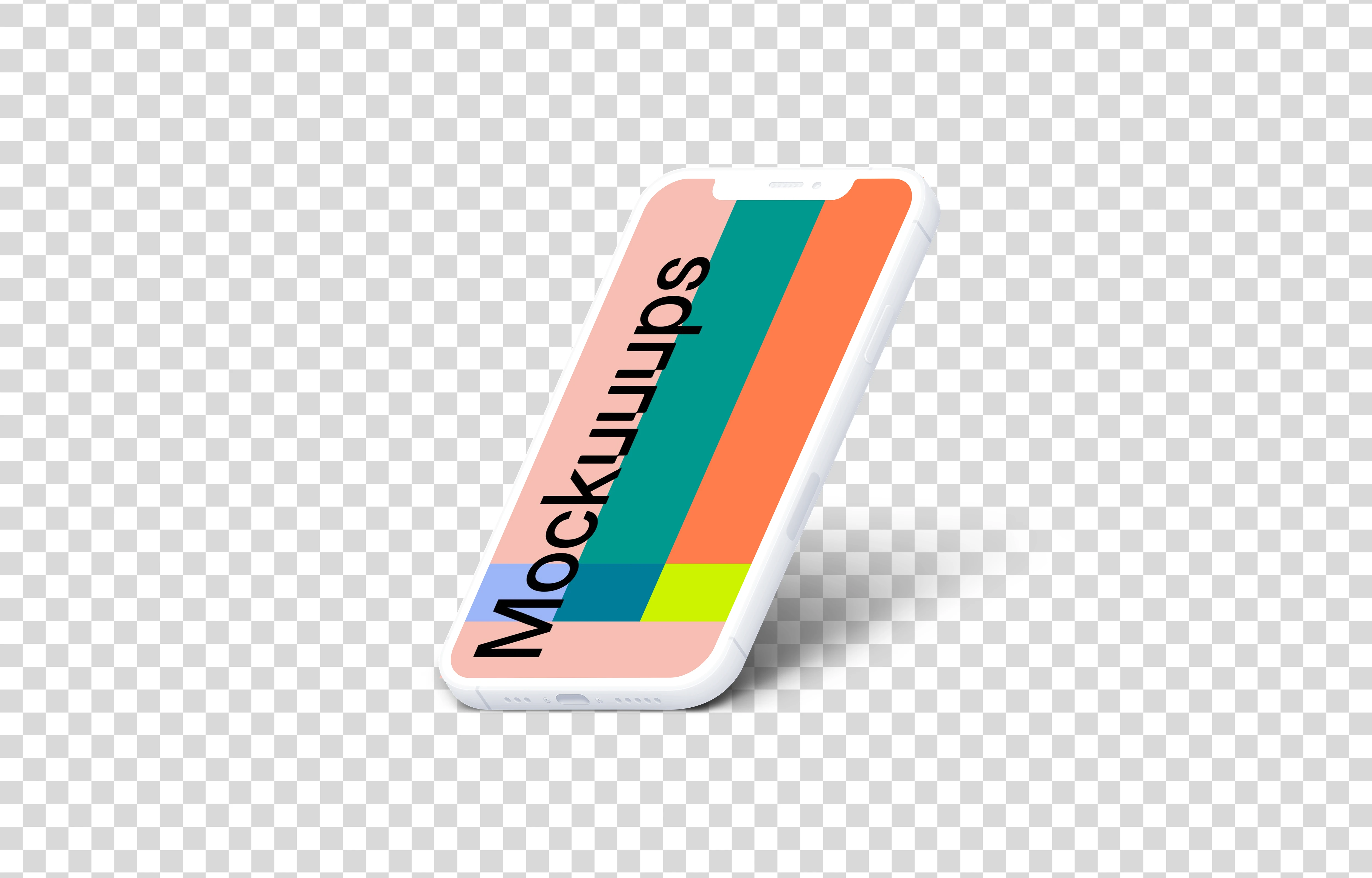 iPhone 12 Clay Mockup (Isometric Right)