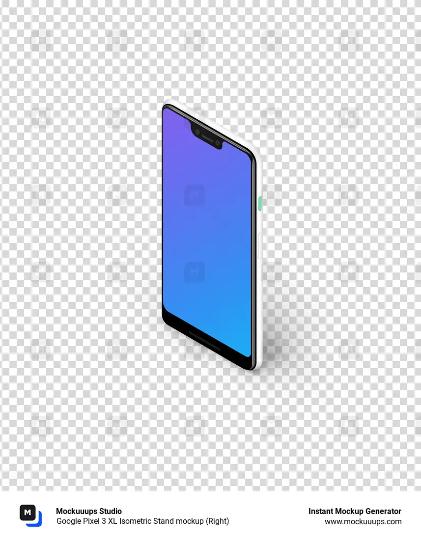 Google Pixel 3 XL Isometric Stand mockup (Right)