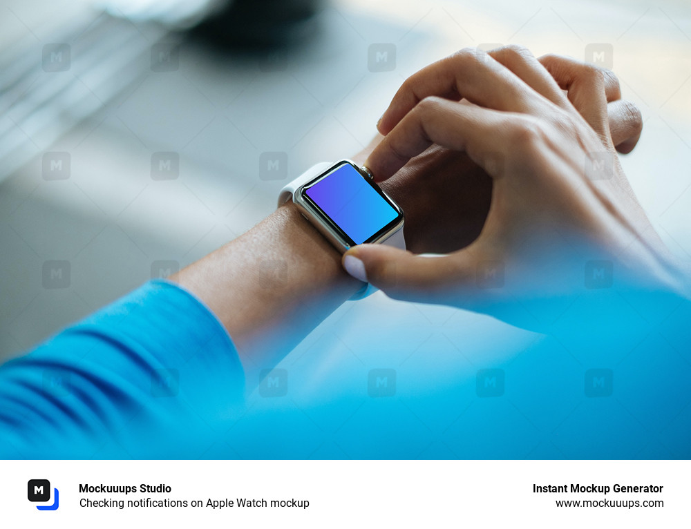 Checking notifications on Apple Watch mockup