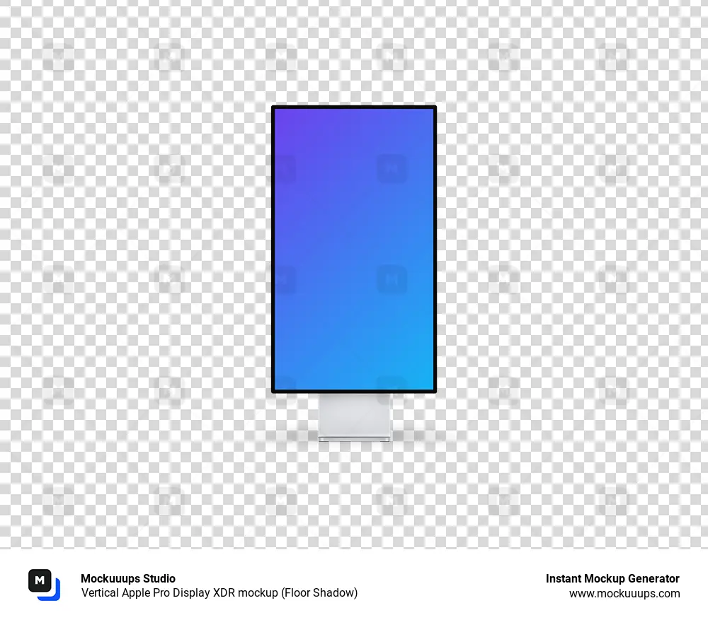 Vertical Apple Pro Display XDR mockup (Floor Shadow)