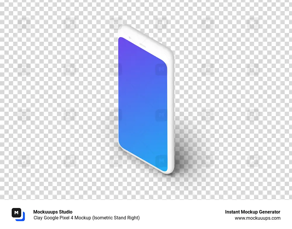 Clay Google Pixel 4 Mockup (Isometric Stand Right)