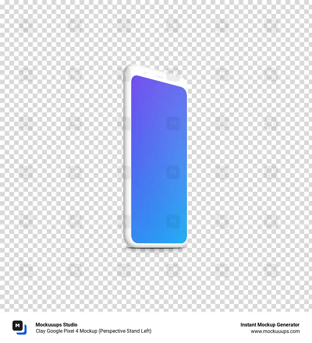 Clay Google Pixel 4 Mockup (Perspective Stand Left)