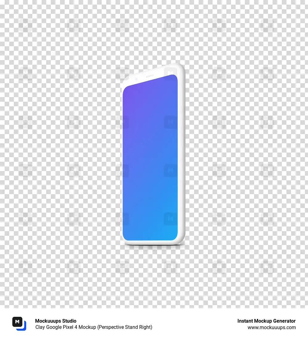 Clay Google Pixel 4 Mockup (Perspective Stand Right)