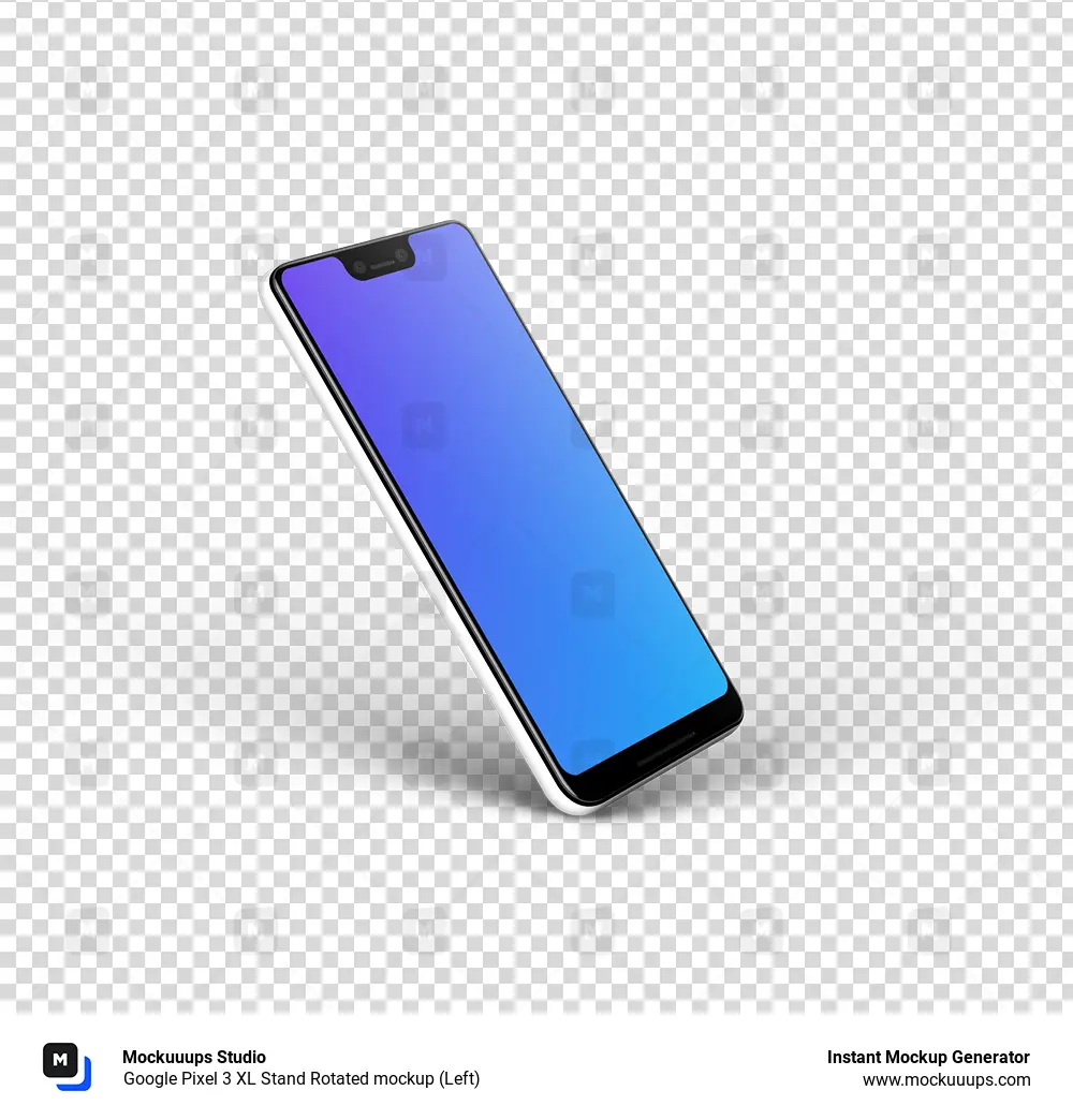 Google Pixel 3 XL Stand Rotated mockup (Left)