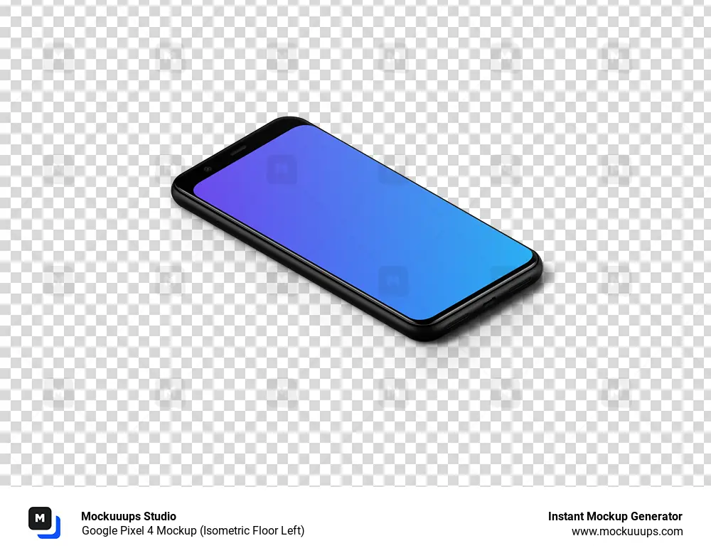 Google Pixel 4 Mockup (Isometric Floor Left)