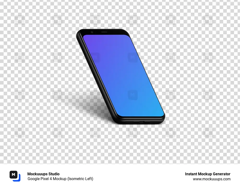 Google Pixel 4 Mockup (Isometric Left)