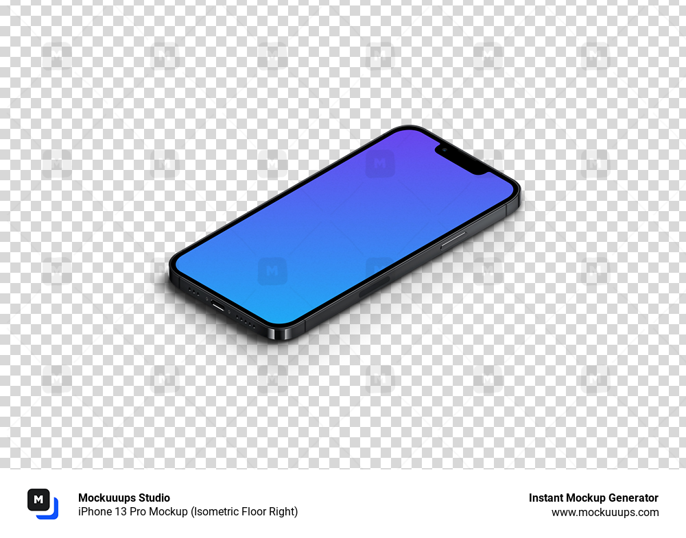 iPhone 13 Pro Mockup (Isometric Floor Right)