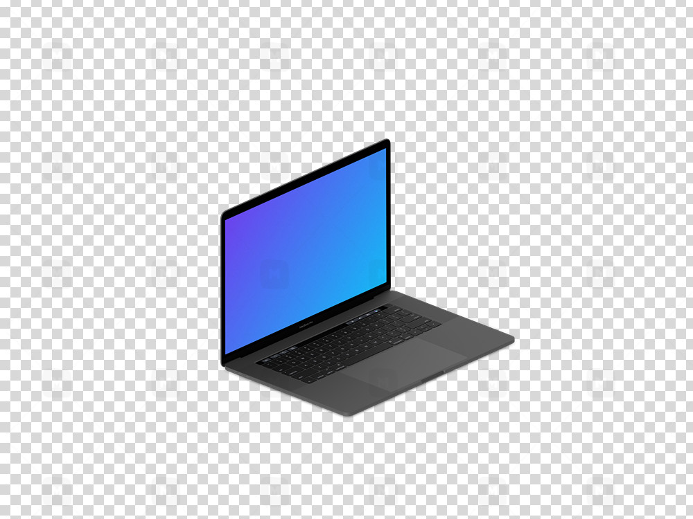 Isometric mockup of Macbook Pro