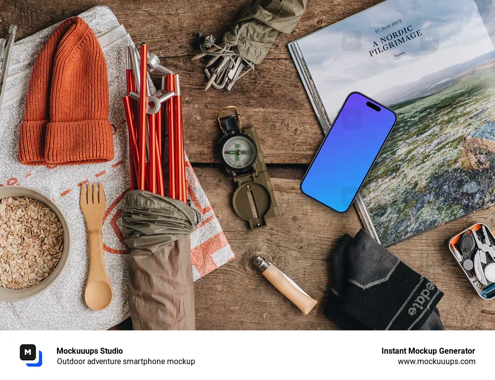 Outdoor adventure smartphone mockup