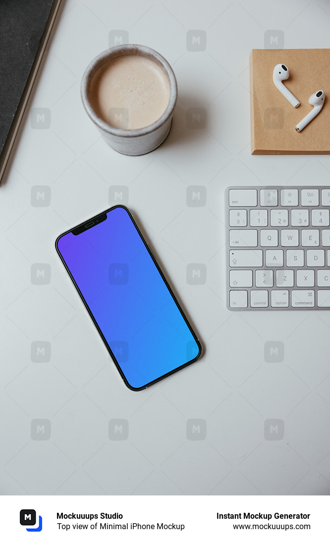 Top view of Minimal iPhone Mockup
