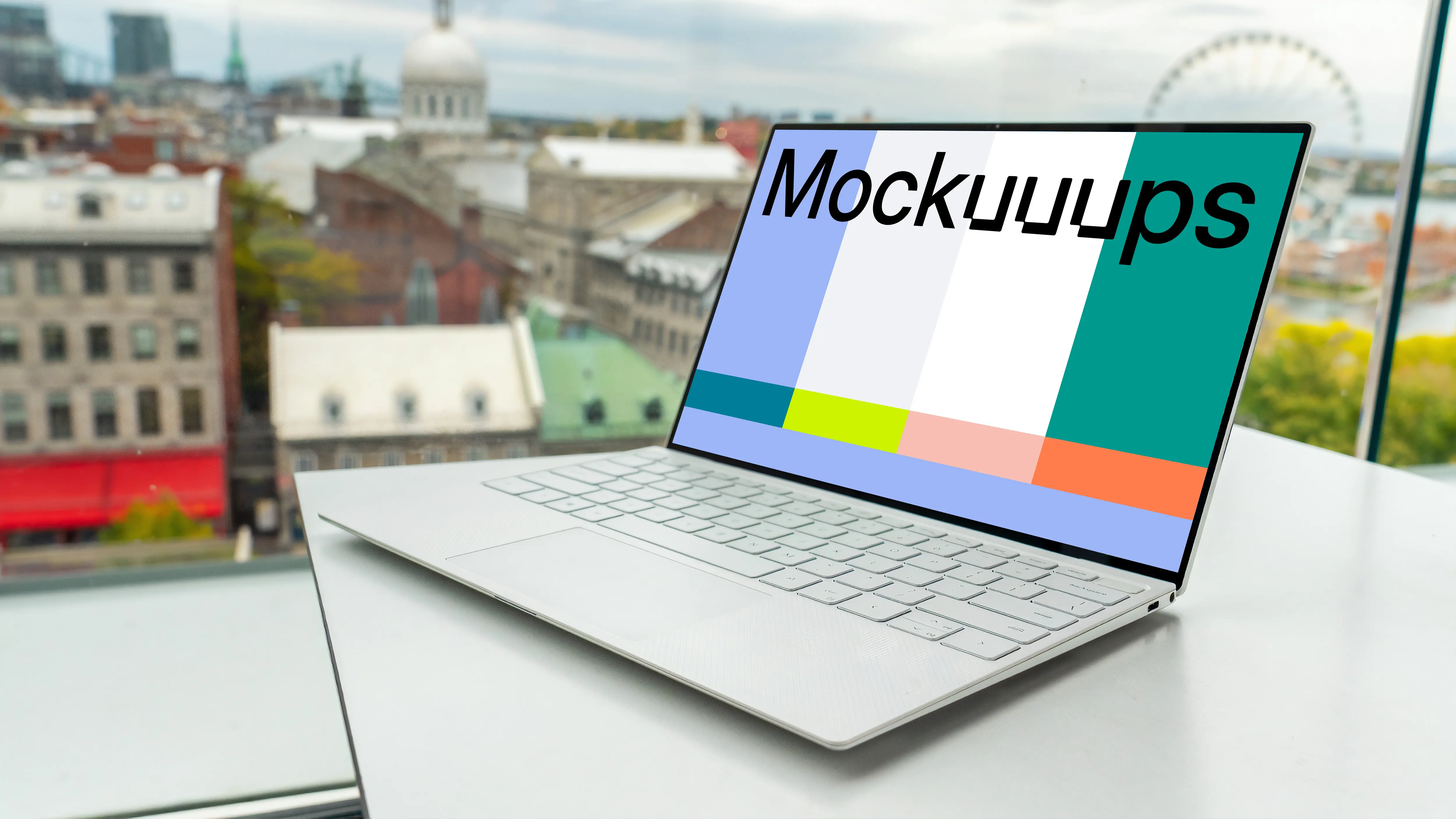 Dell XPS Mockup on a rooftop