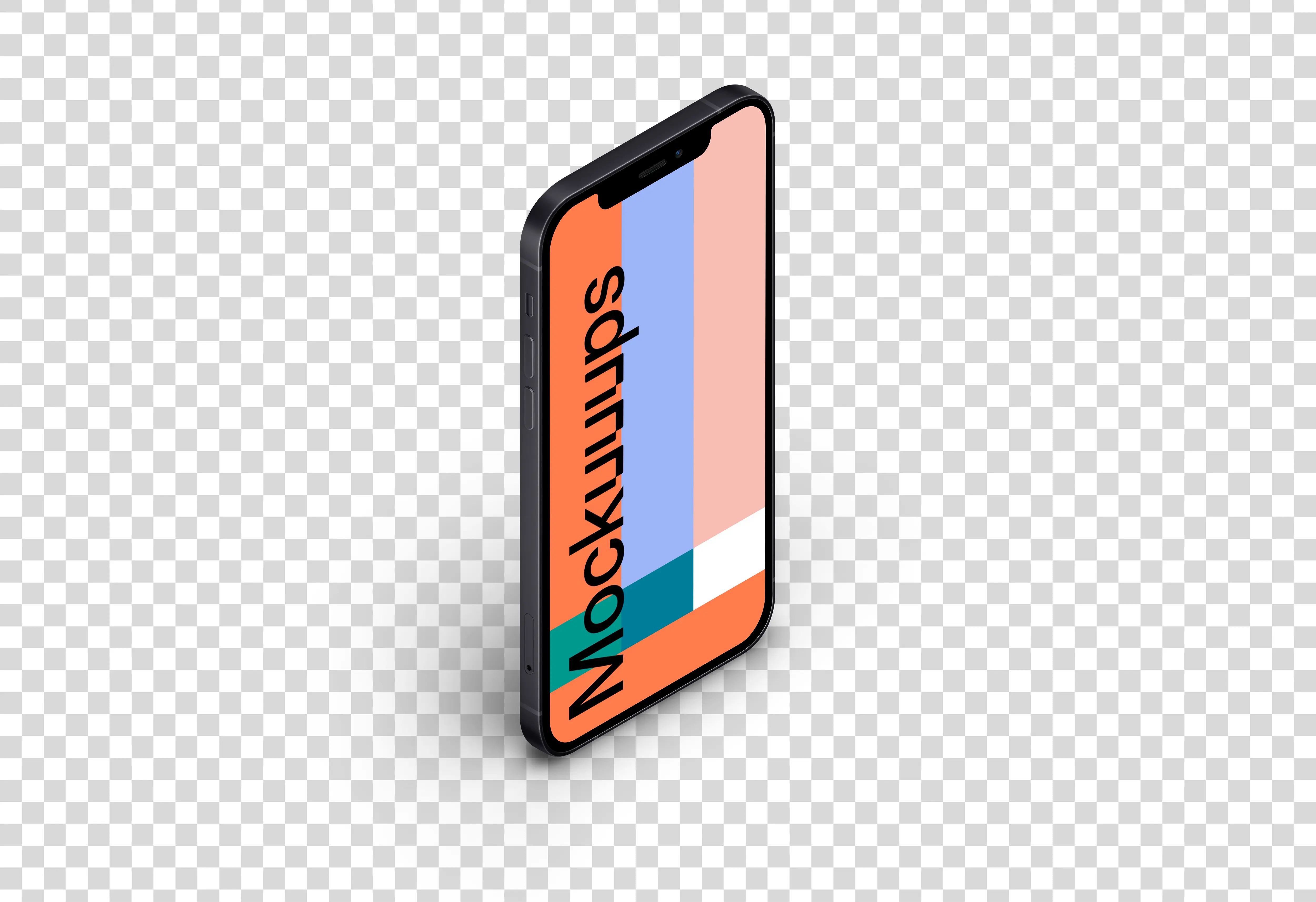 iPhone 12 Mockup (Isometric Stand Left)