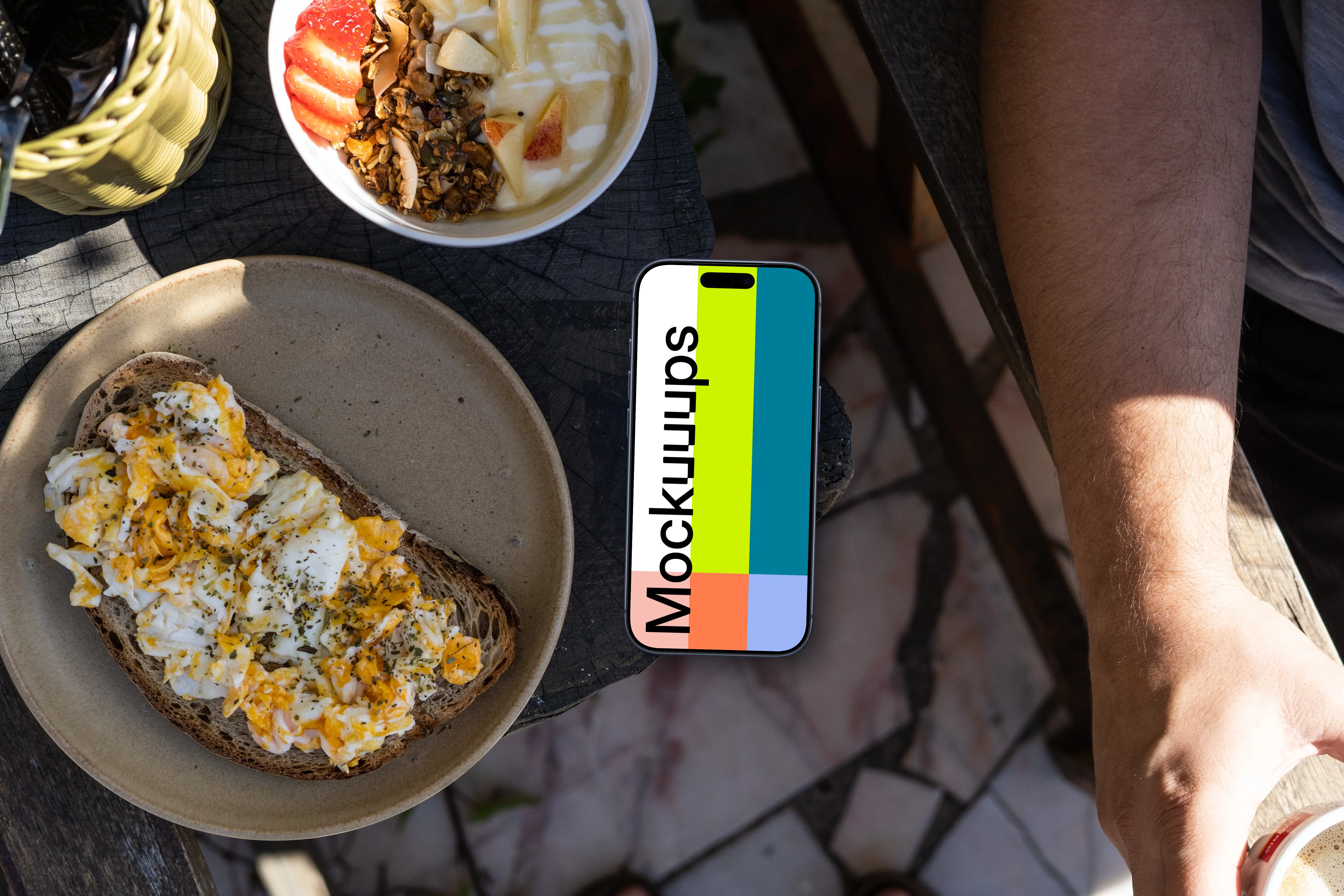 Breakfast smartphone mockup