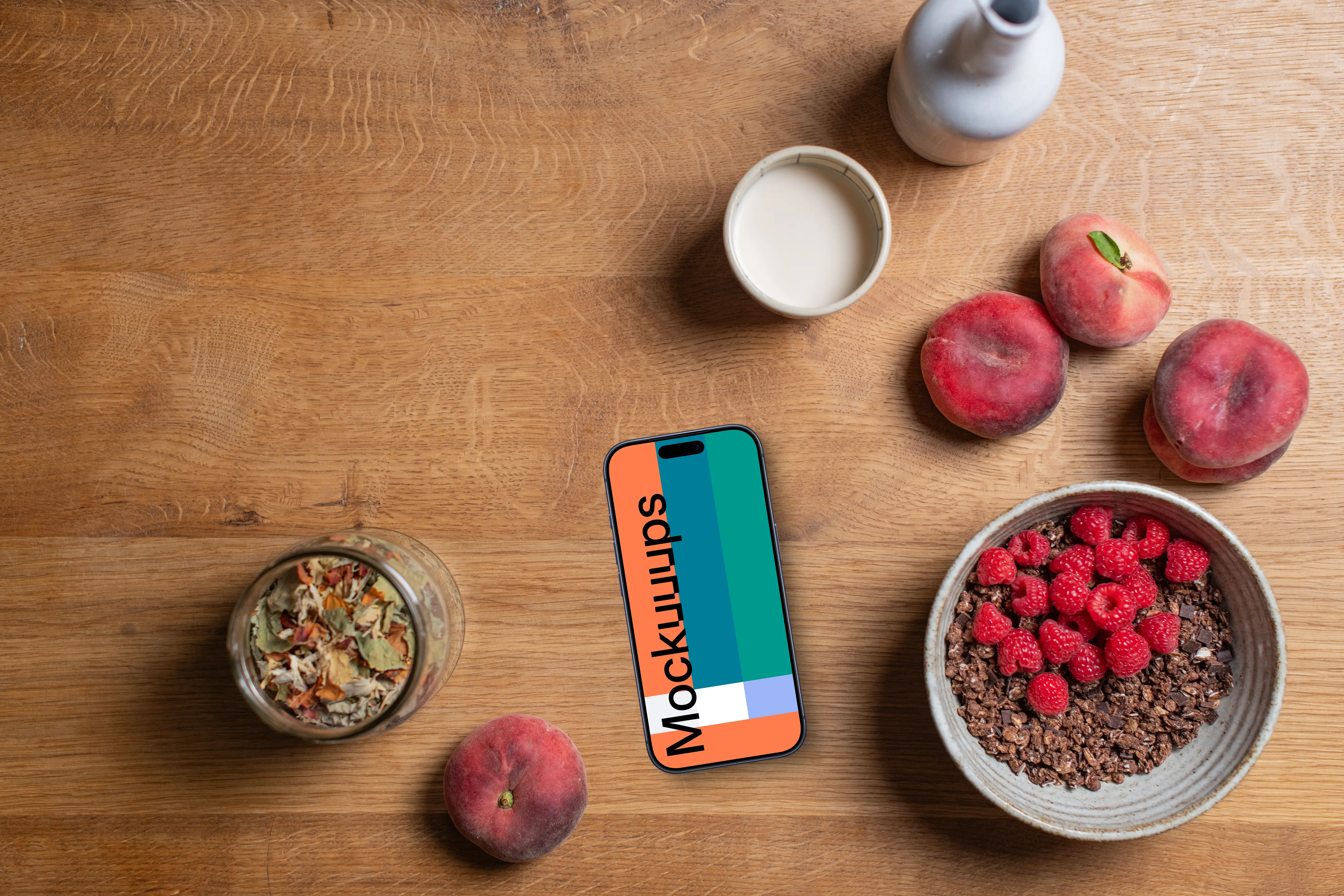 Breakfast themed iPhone mockup