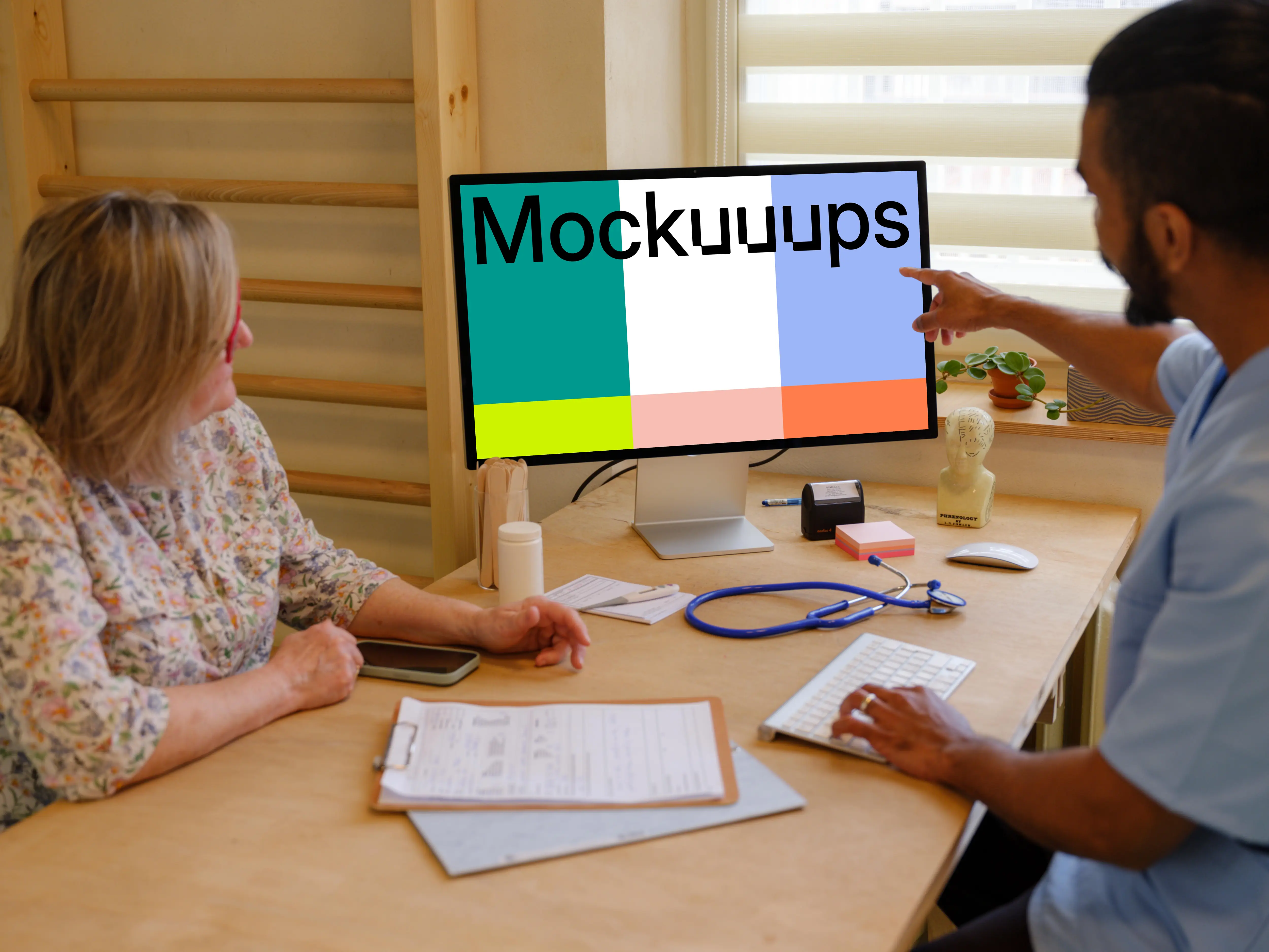 Doctor shows on the screen of the Apple Studio Display