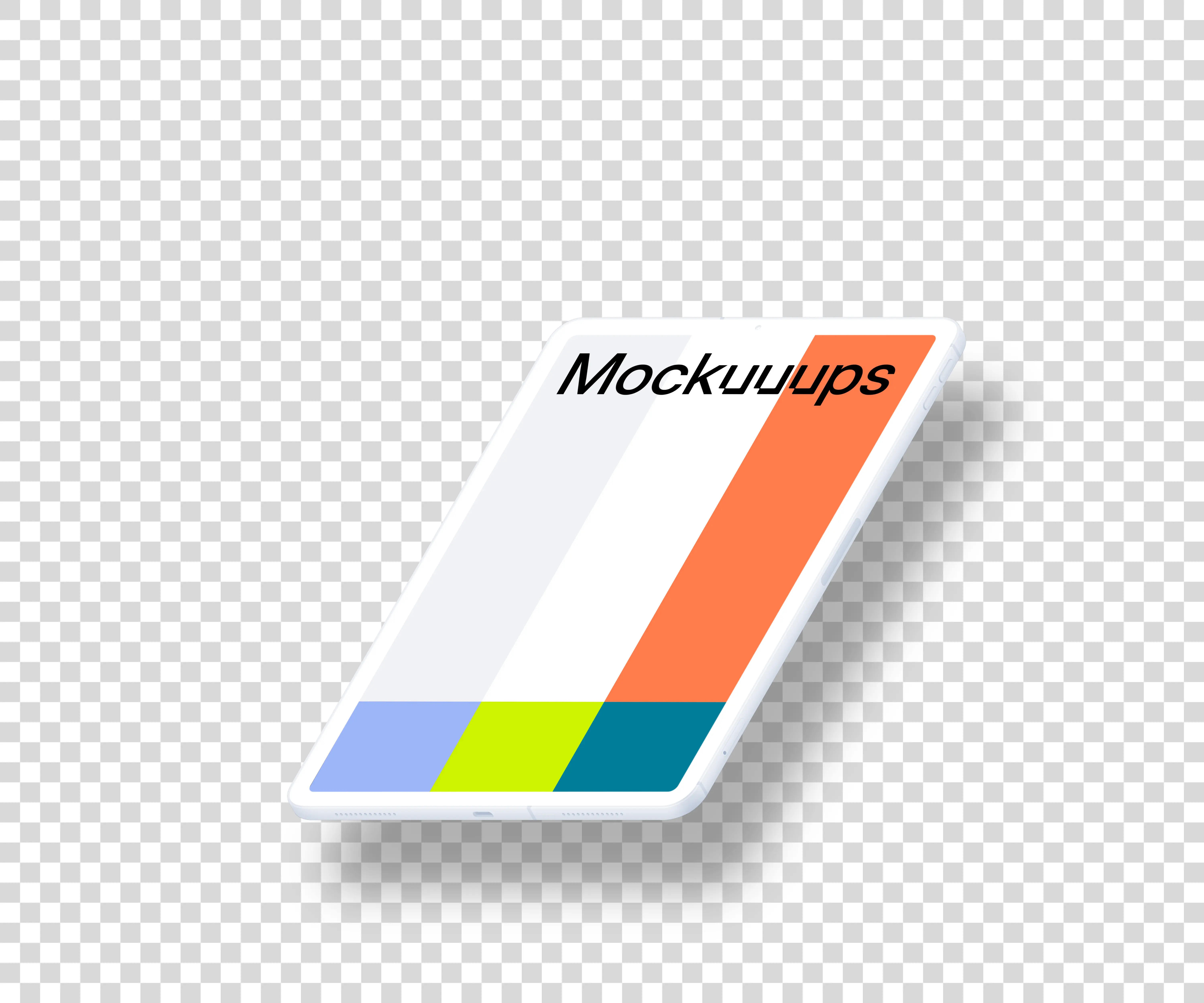 Floating iPad Pro mockup (Clay - Right)