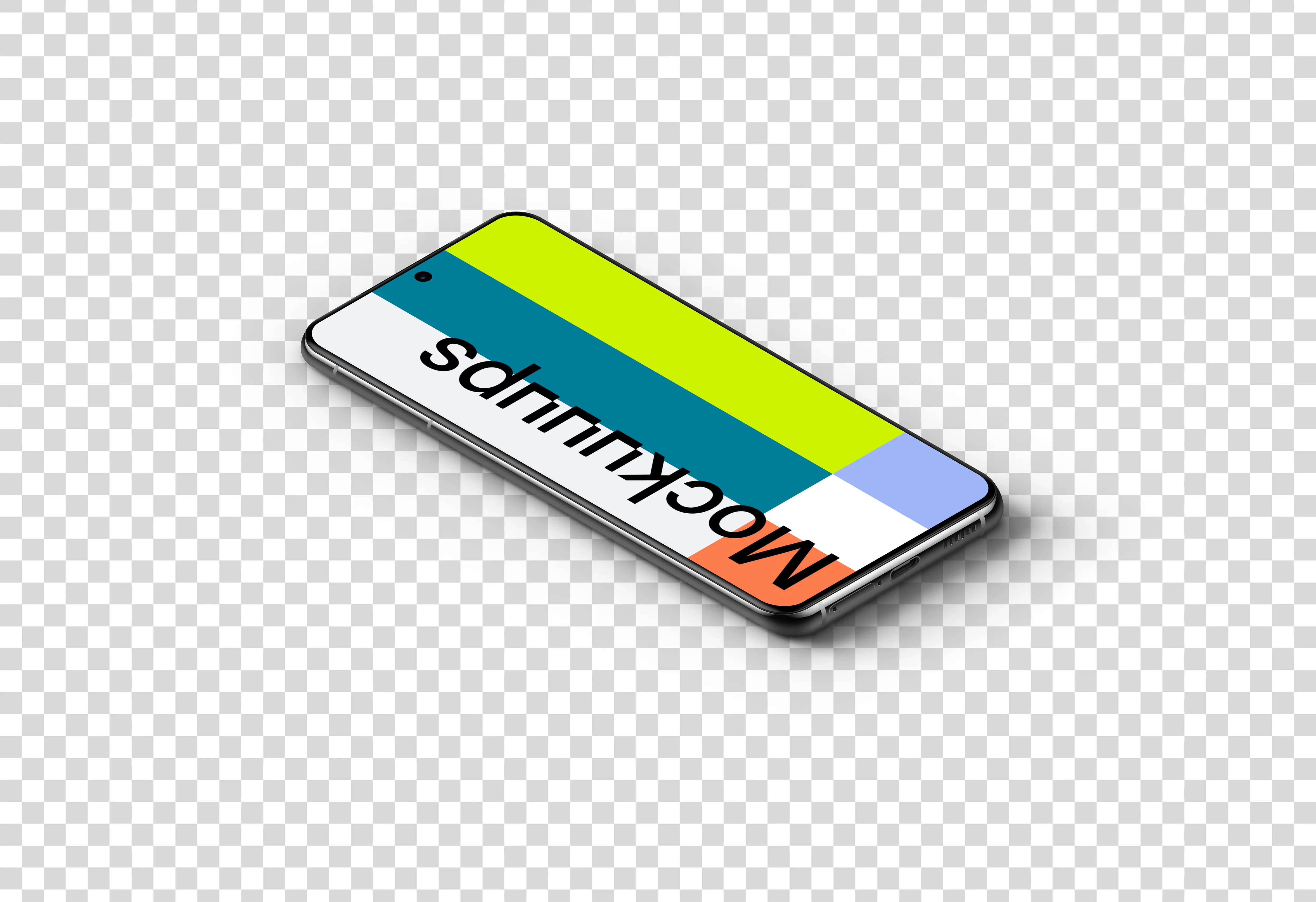Samsung Galaxy S21 Mockup (Isometric Floor Left)