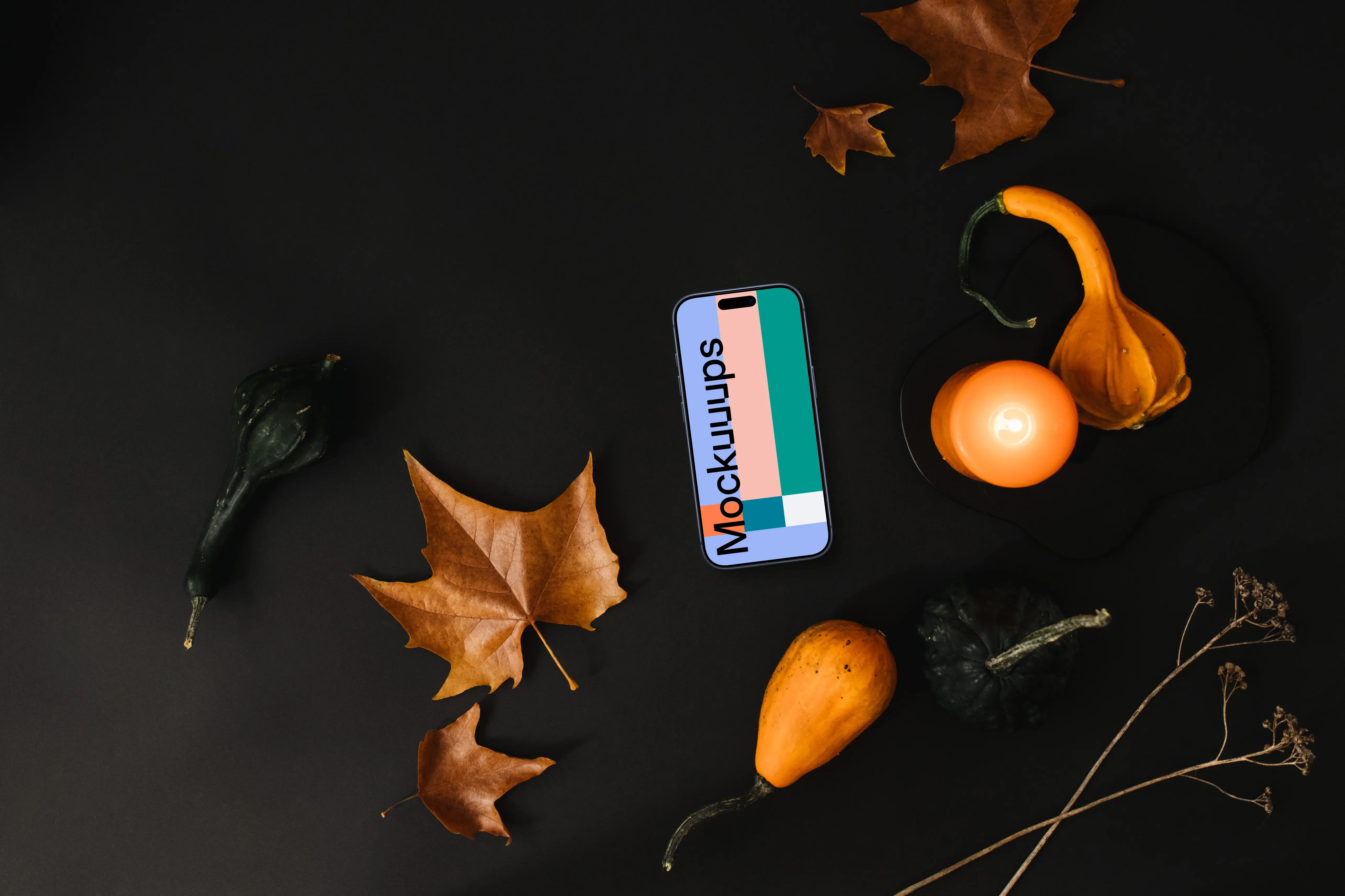 Halloween presentation template with a phone mockup