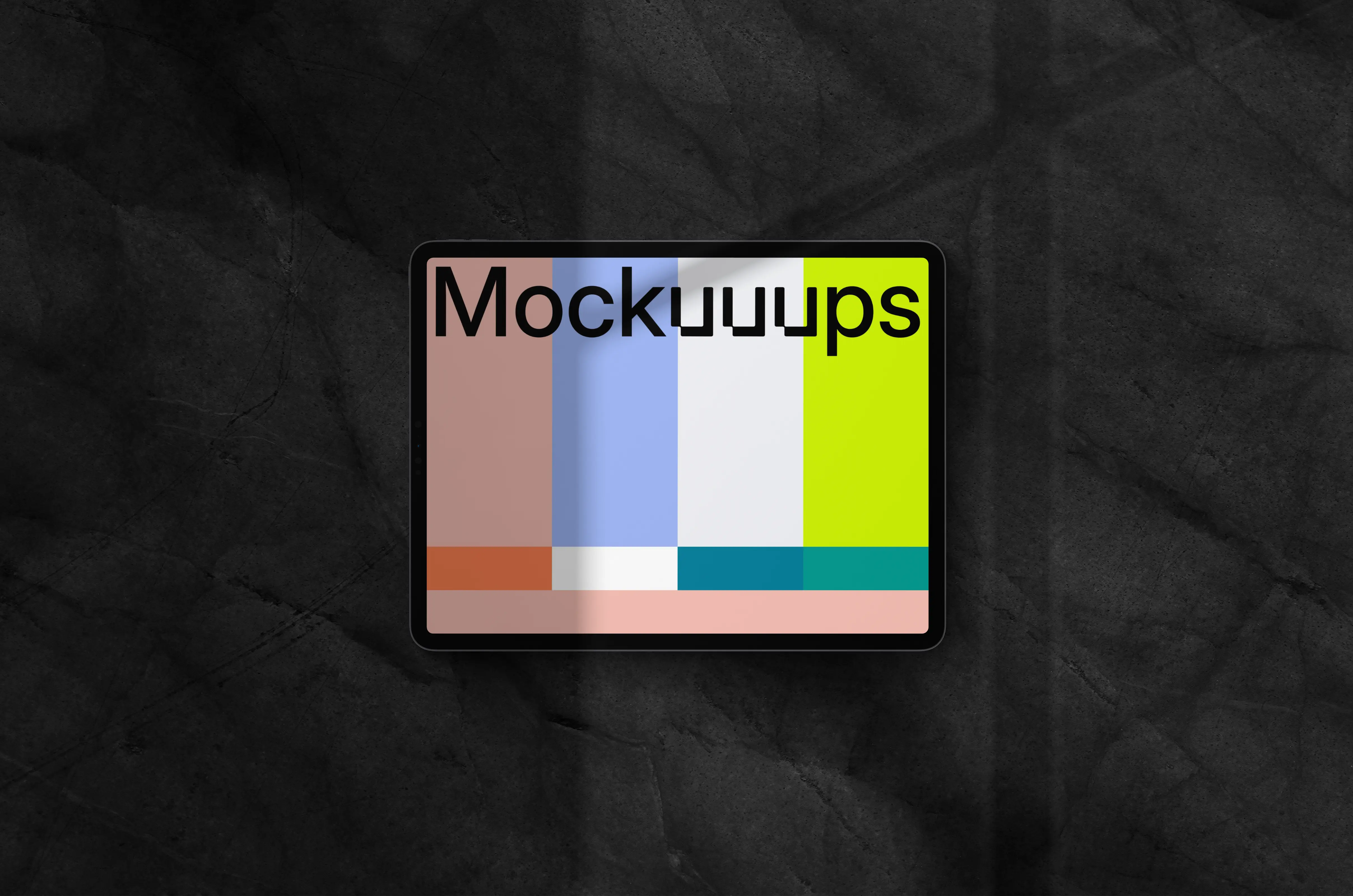 iPad Pro mockup on dark background (Landscape - Shadow 1)