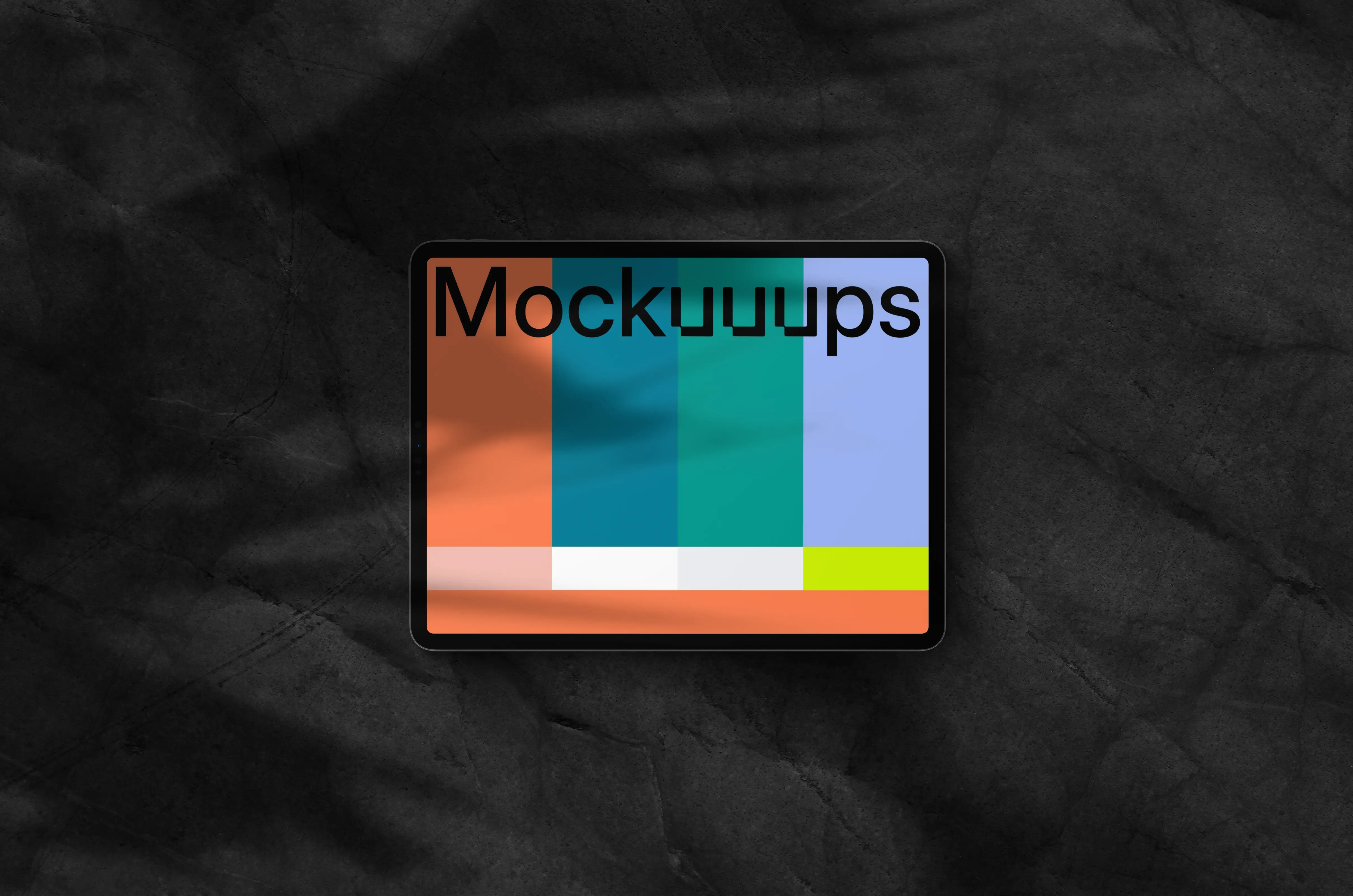 iPad Pro mockup on dark background (Landscape - Shadow 2)