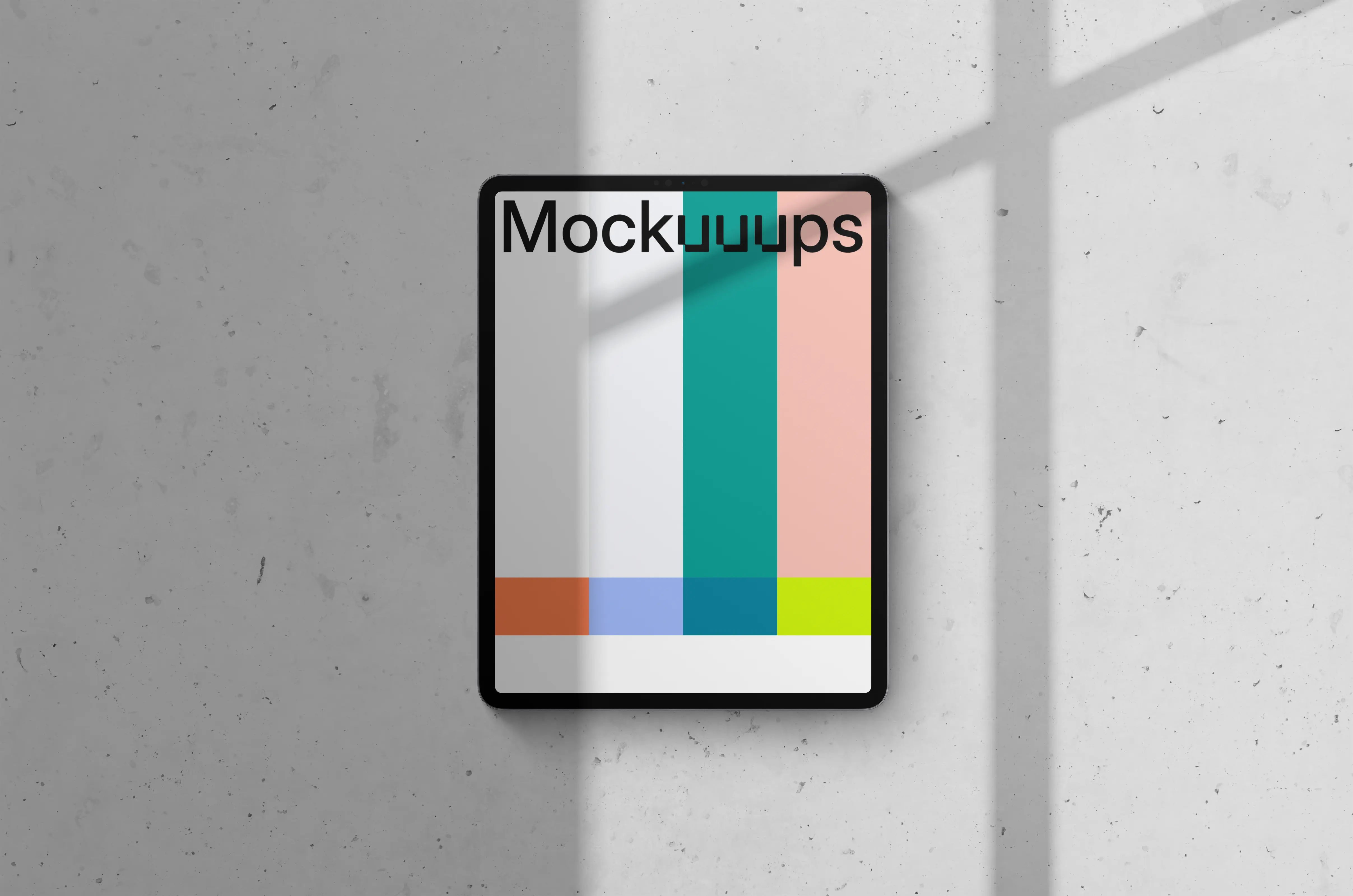 iPad Pro mockup on light background (Portrait - Shadow 1)