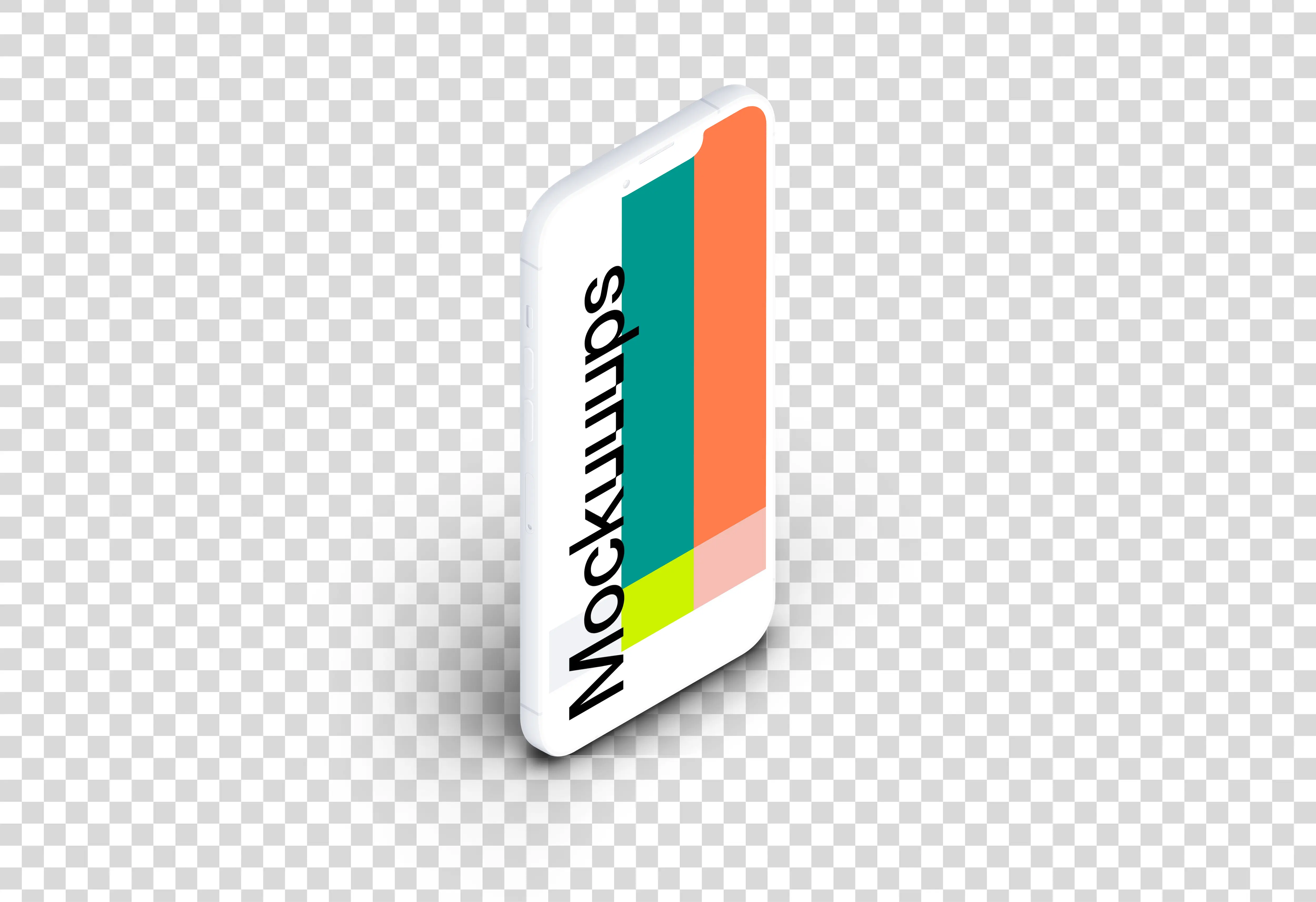 iPhone 13 Pro Clay Mockup (Isometric Stand Left)