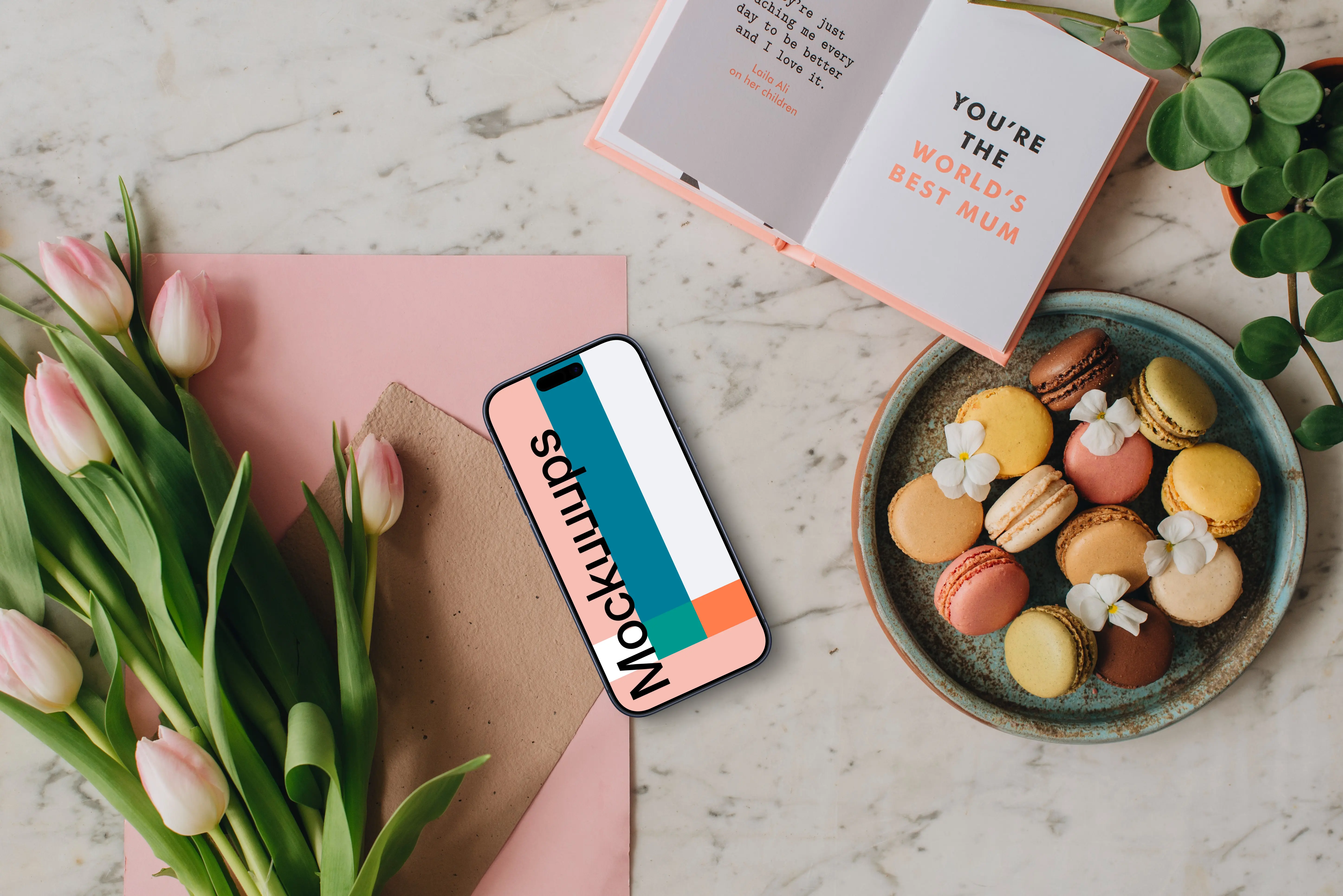 iPhone mockup and Mother’s Day essentials