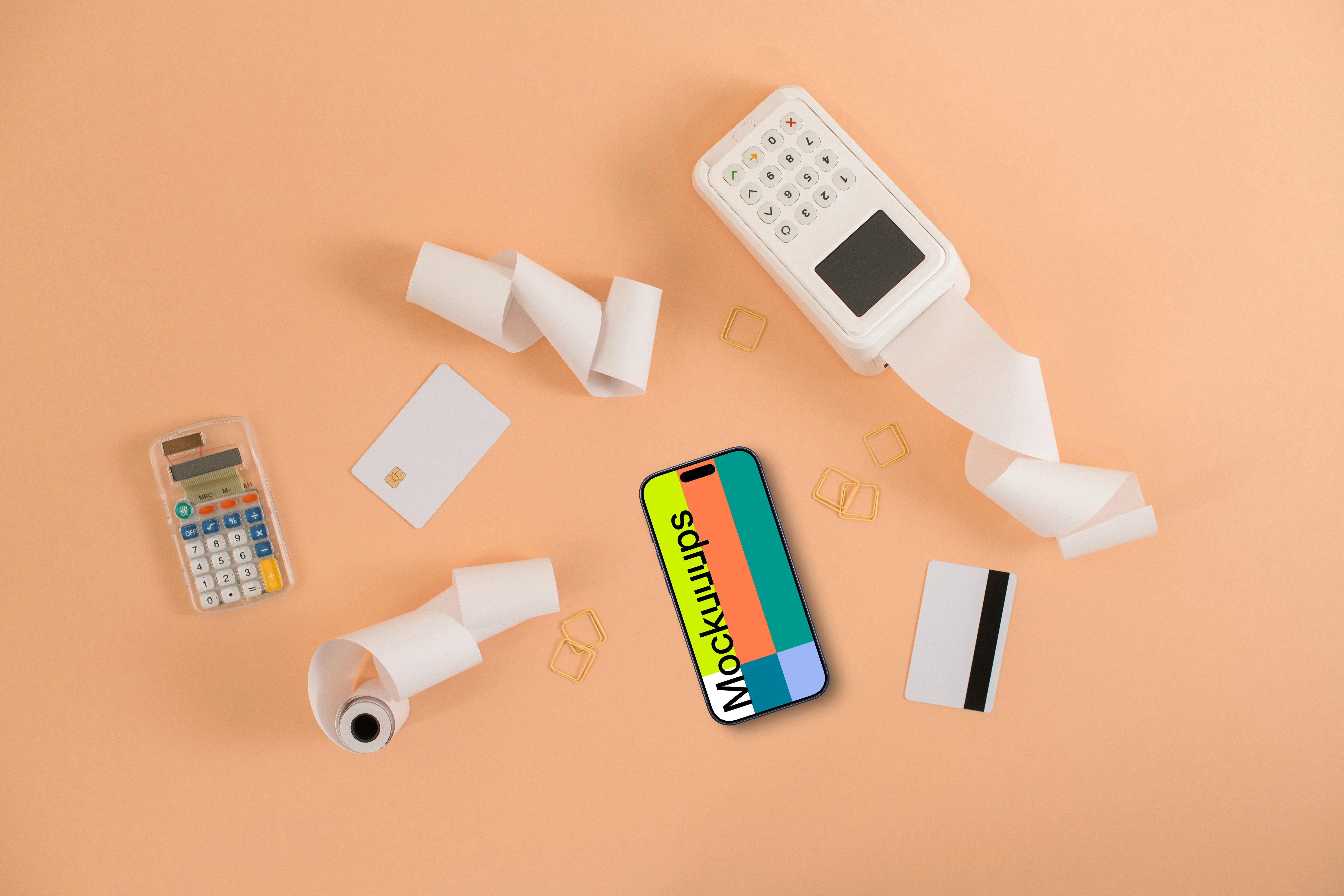 iPhone mockup and the card payment terminal