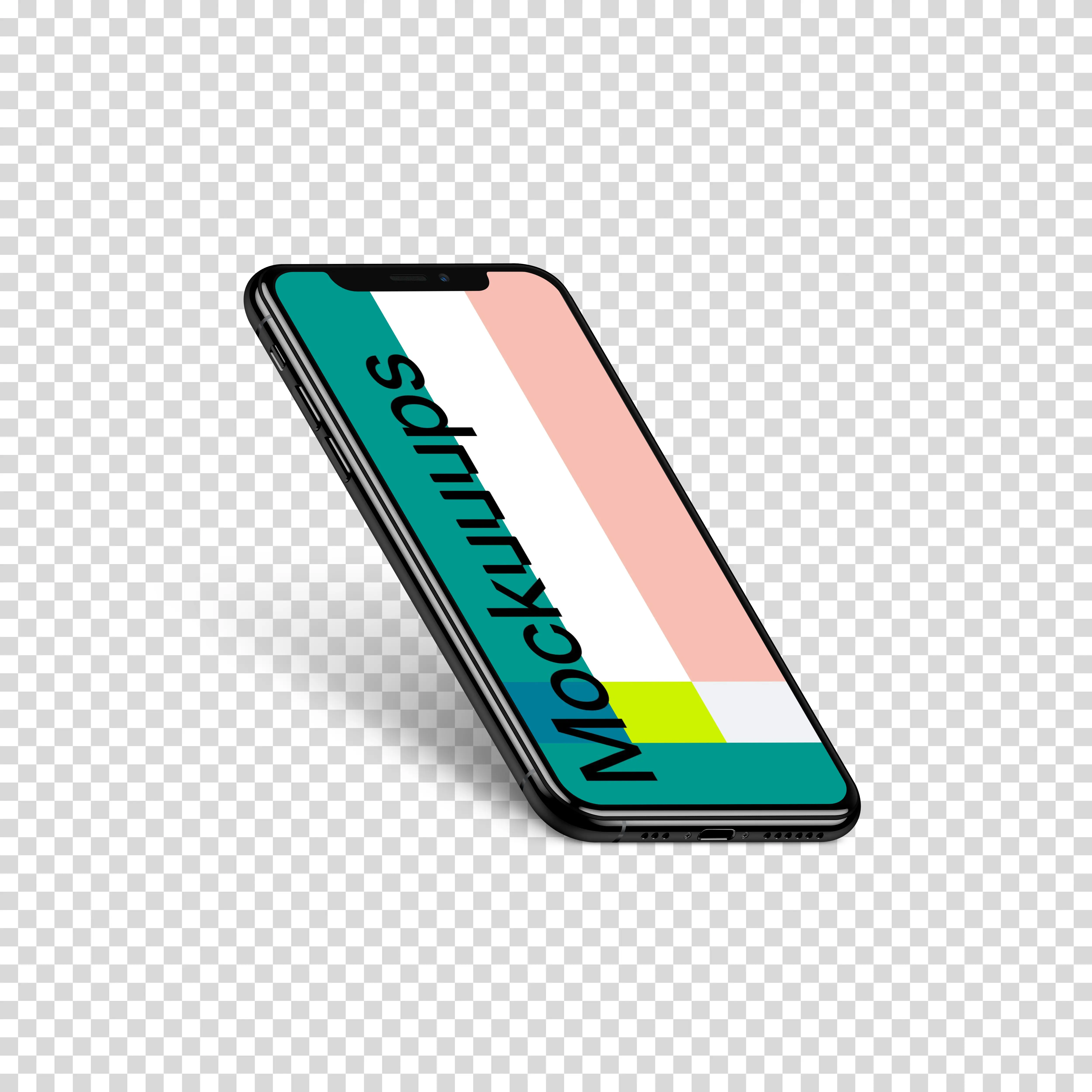 iPhone XS Mockup Isometric Style (Left)
