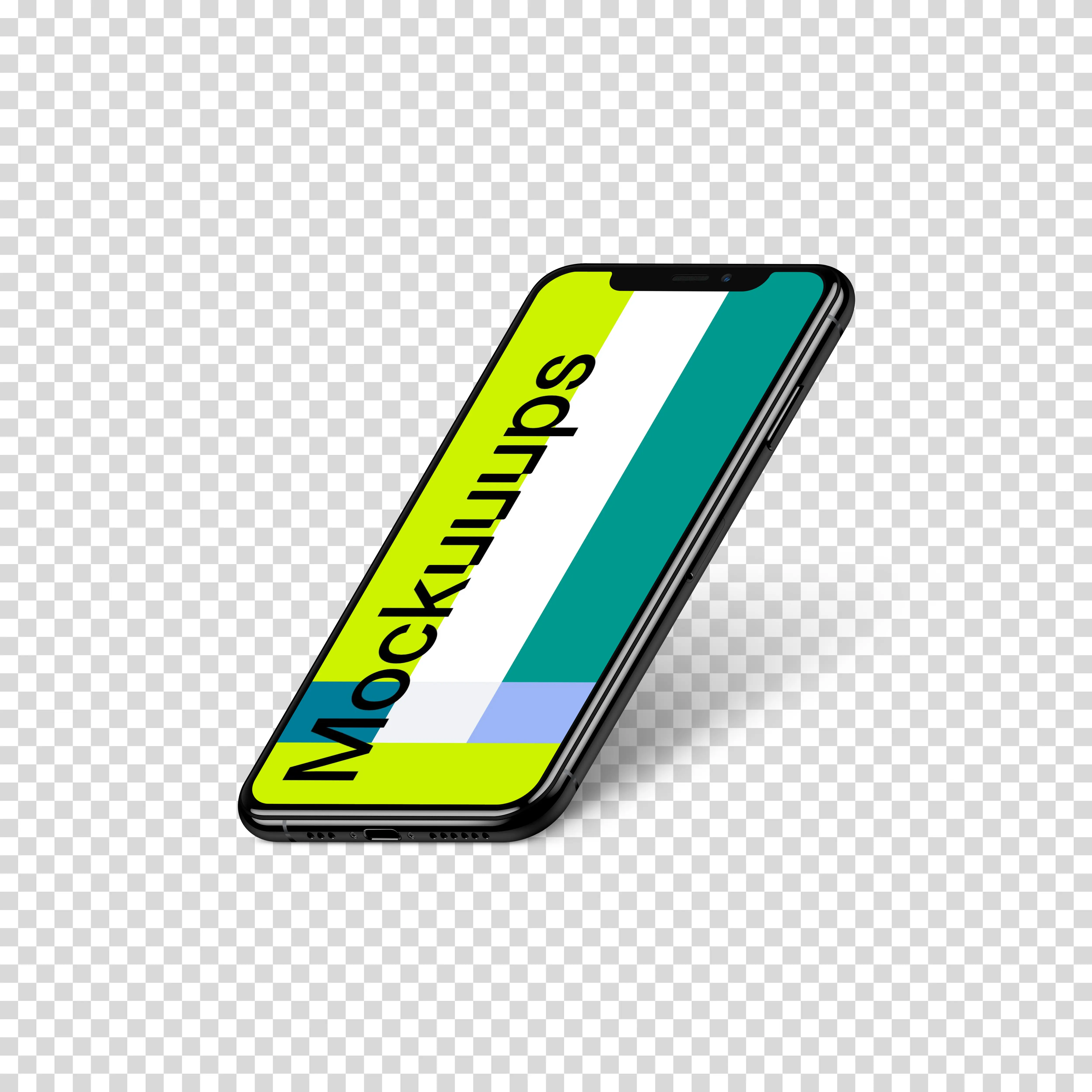 iPhone XS Mockup Isometric Style (Right)