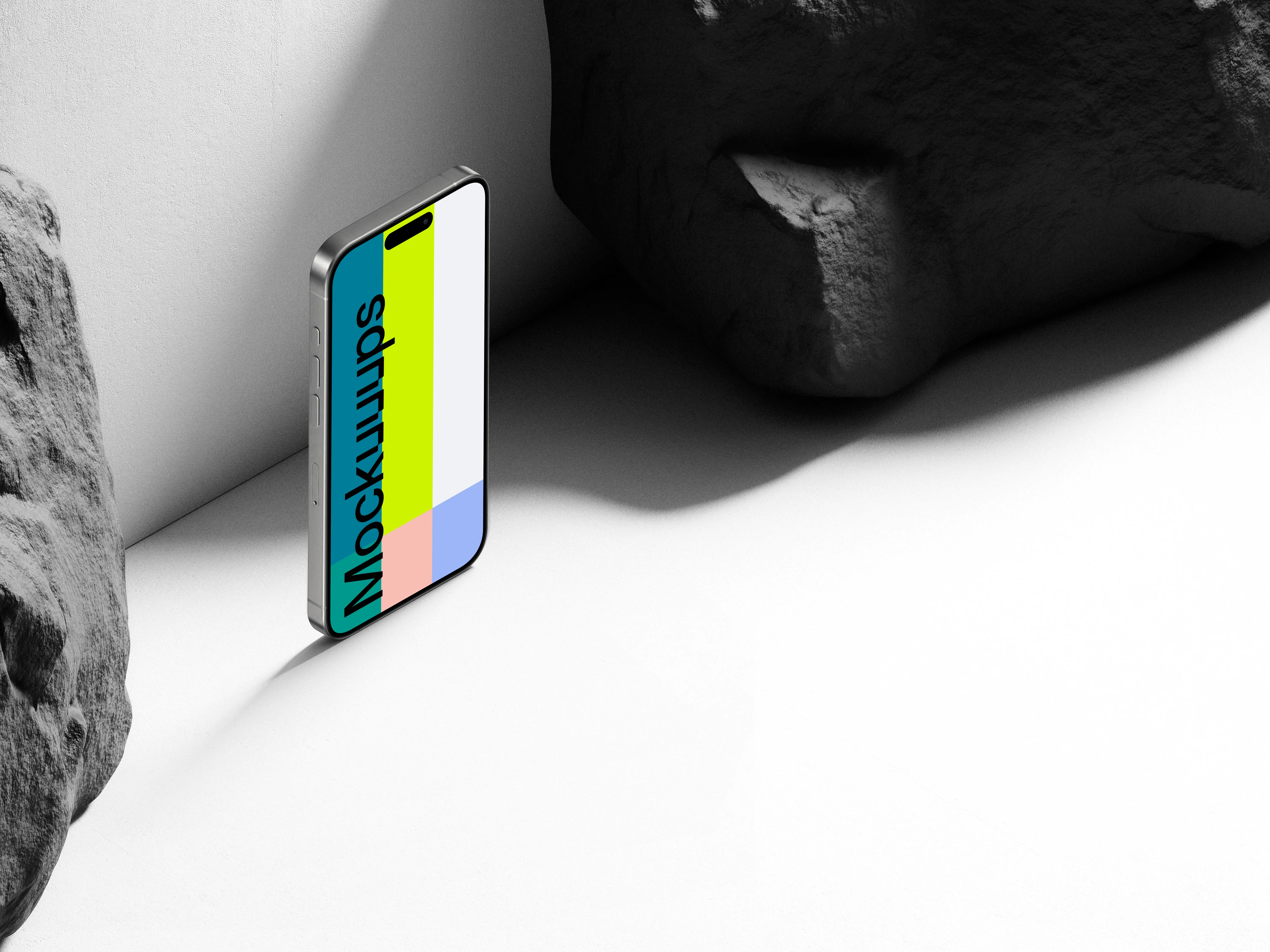 Isometric iPhone 15 Pro Mockup