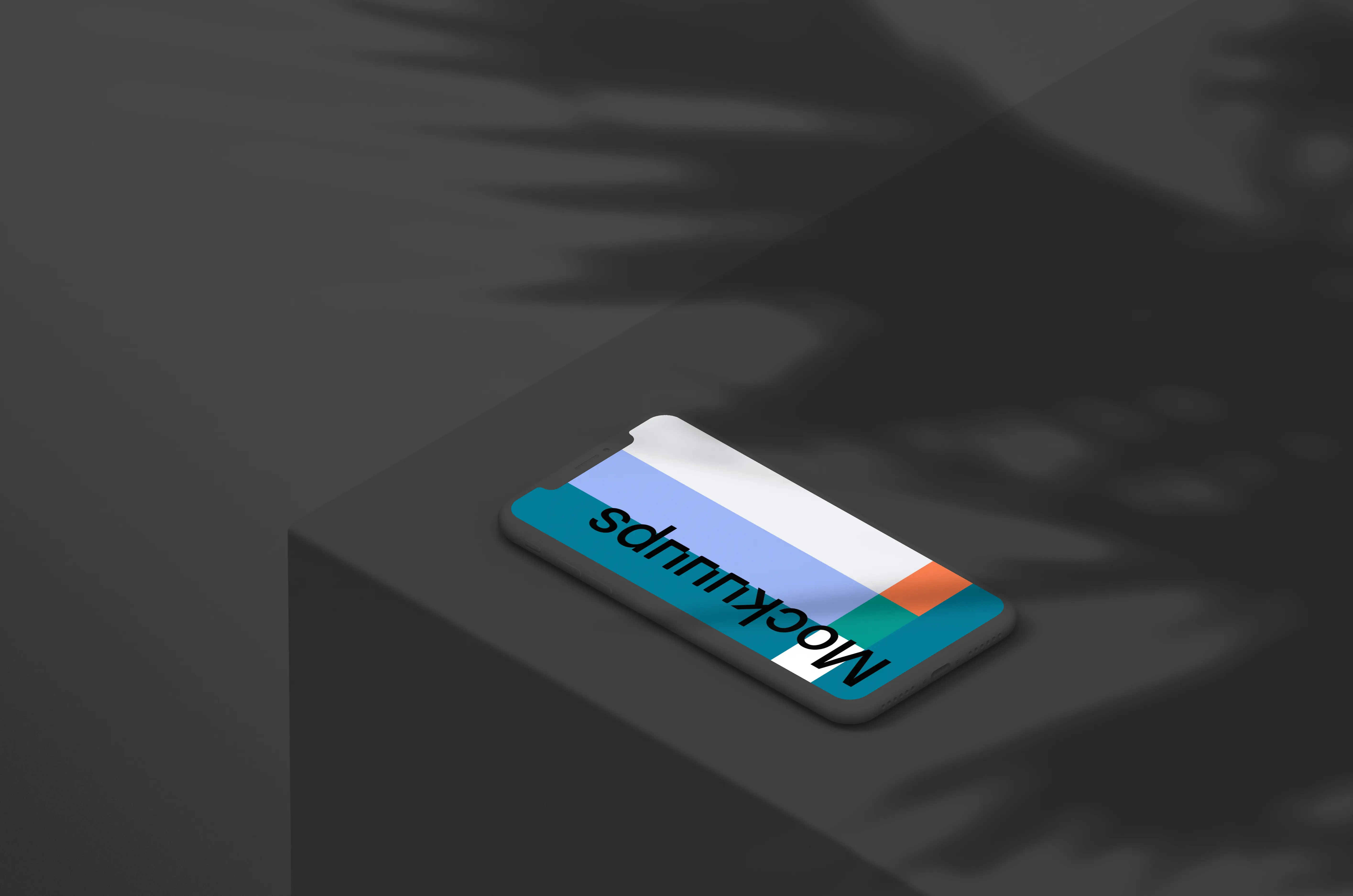 Isometric mockup of iPhone 11 (Clay Dark - Left)