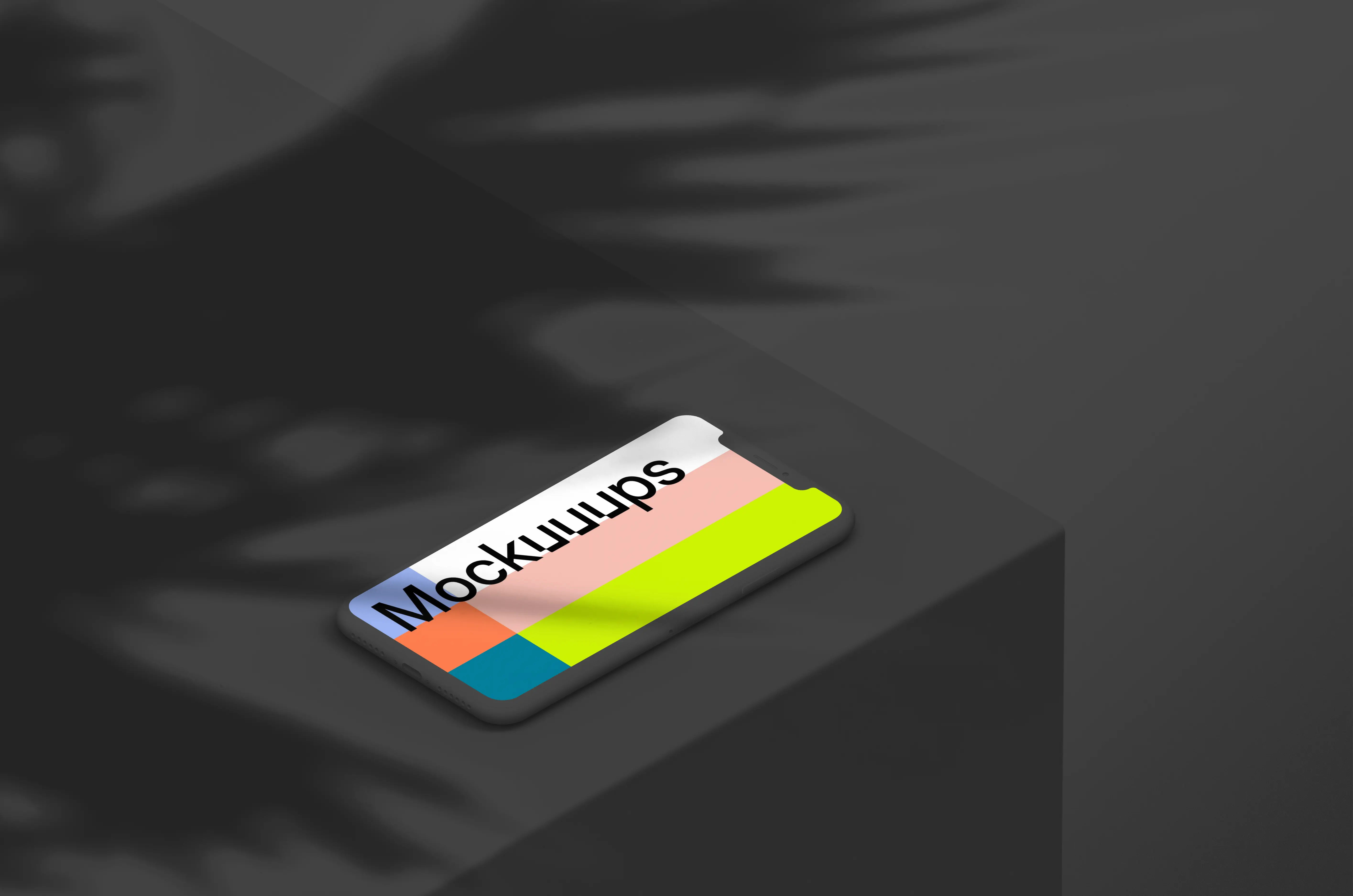 Isometric mockup of iPhone 11 (Clay Dark - Right)