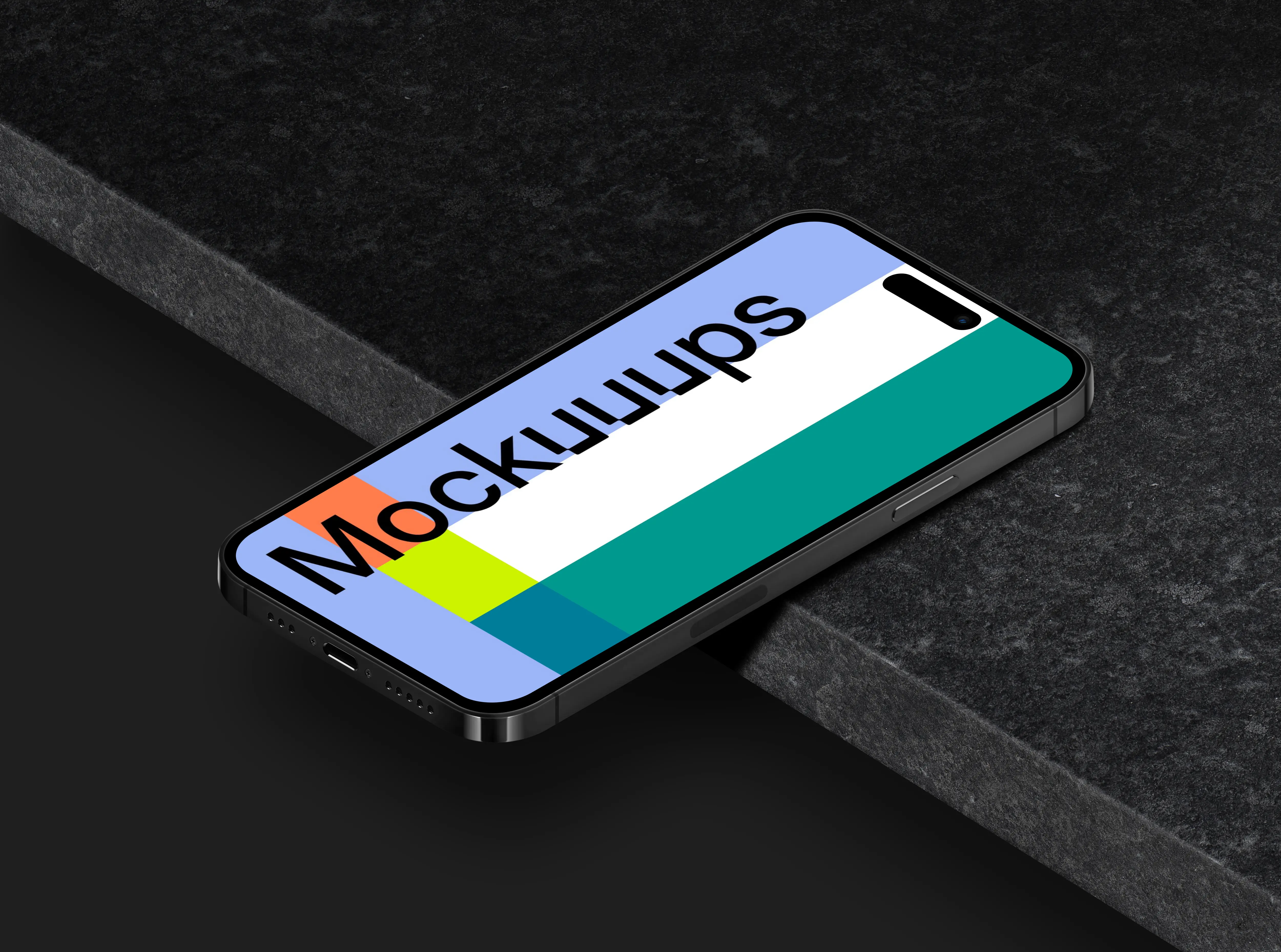 Isometric smartphone mockup - Right View