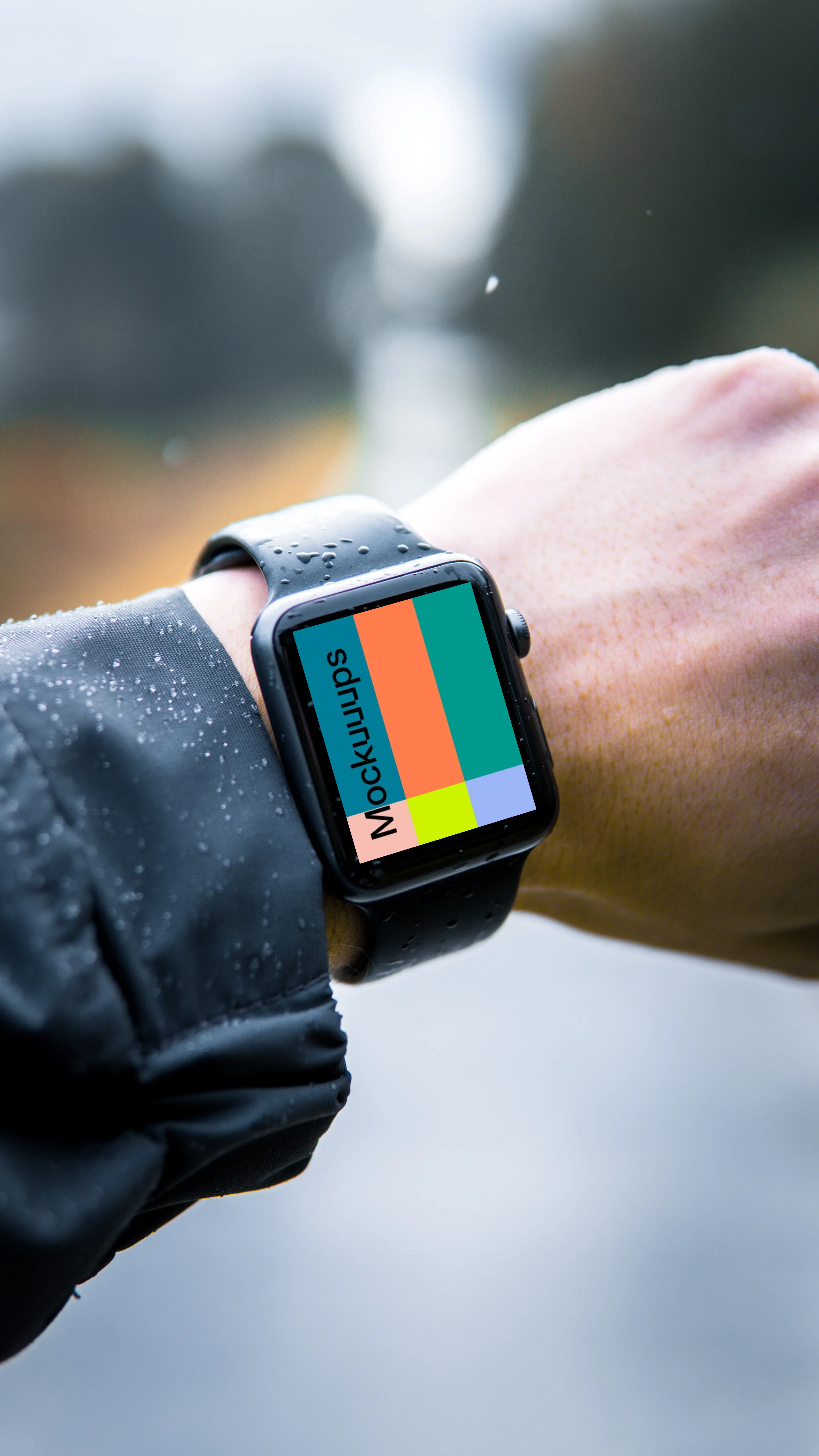 Apple Watch mockup worn outdoors