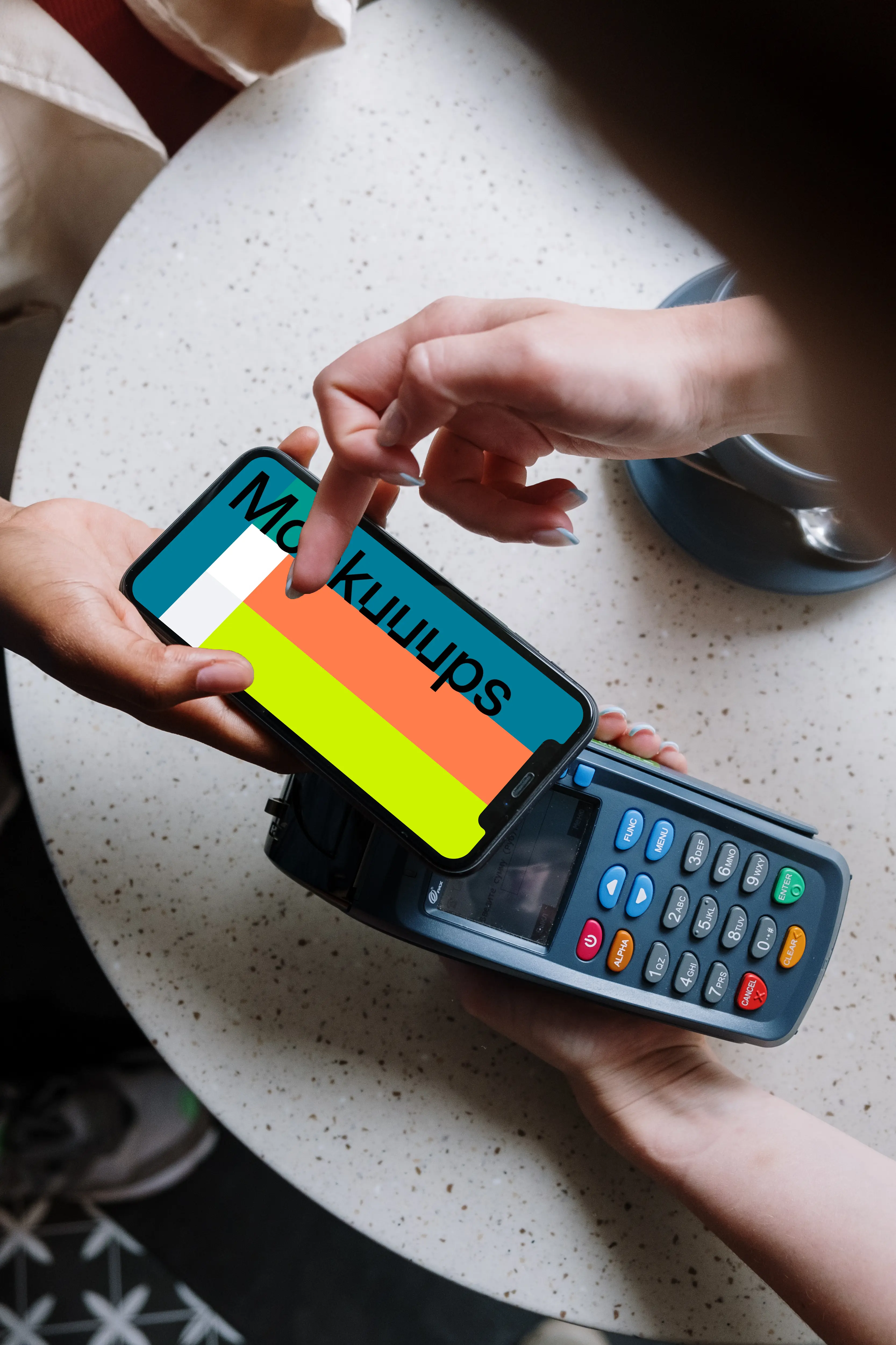 Making a payment with iPhone mockup