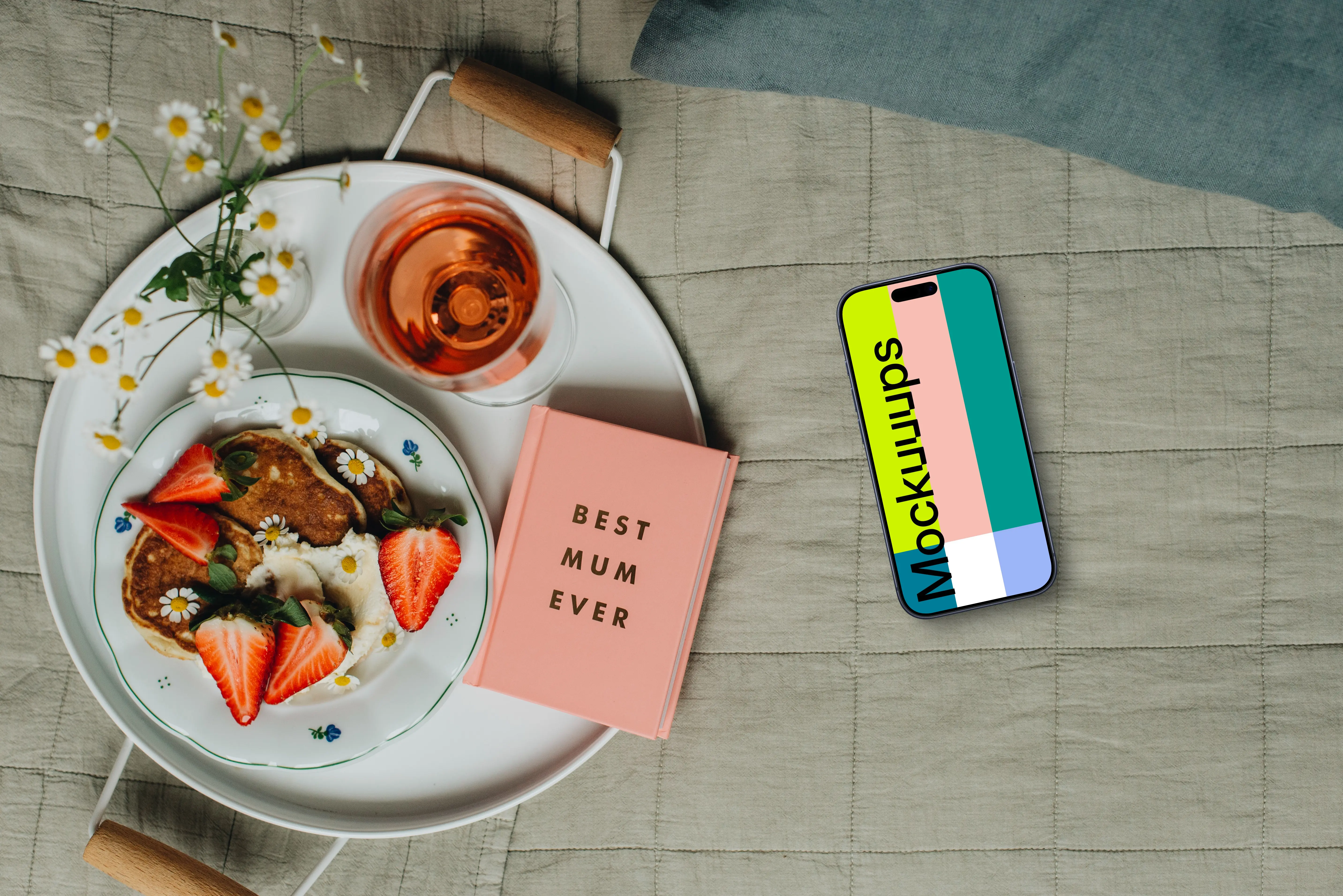 Mother's Day essentials with iPhone mockup
