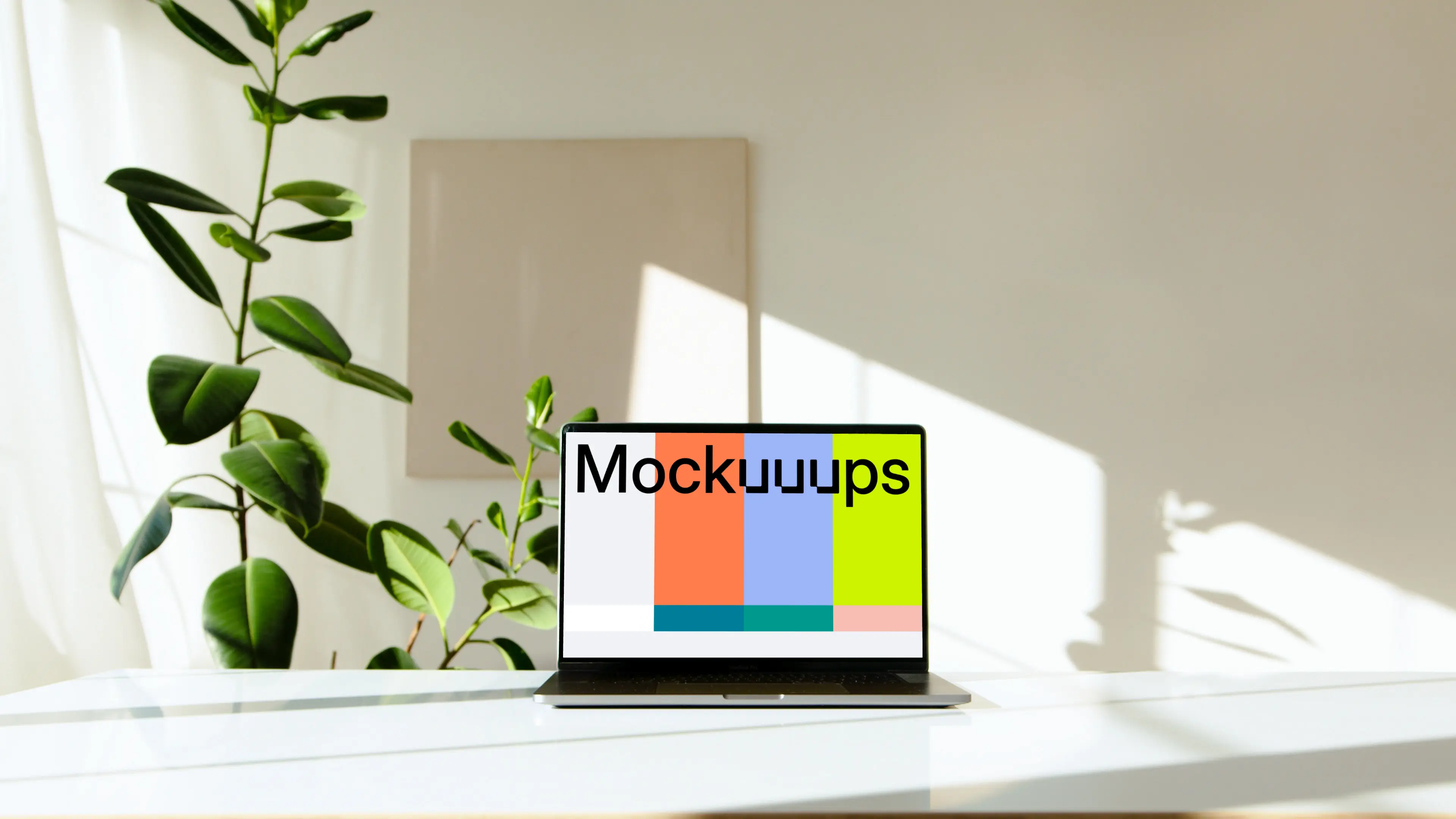 Notebook mockup on the table